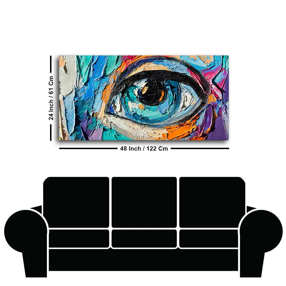 Abstract Picture of a Beautiful Girl's Eye Canvas Wall Painting - Image 7