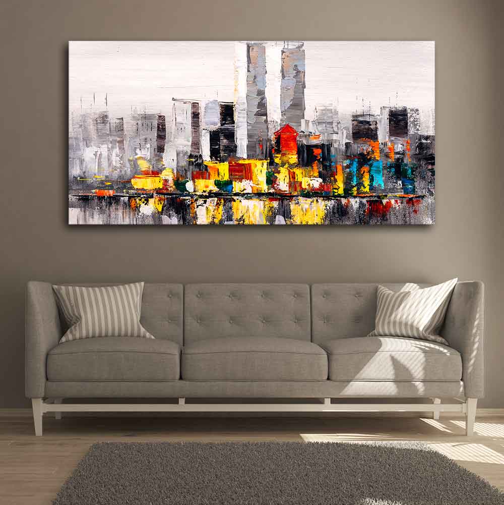 Abstract Wall Painting of A New York City Skyline - Image 3