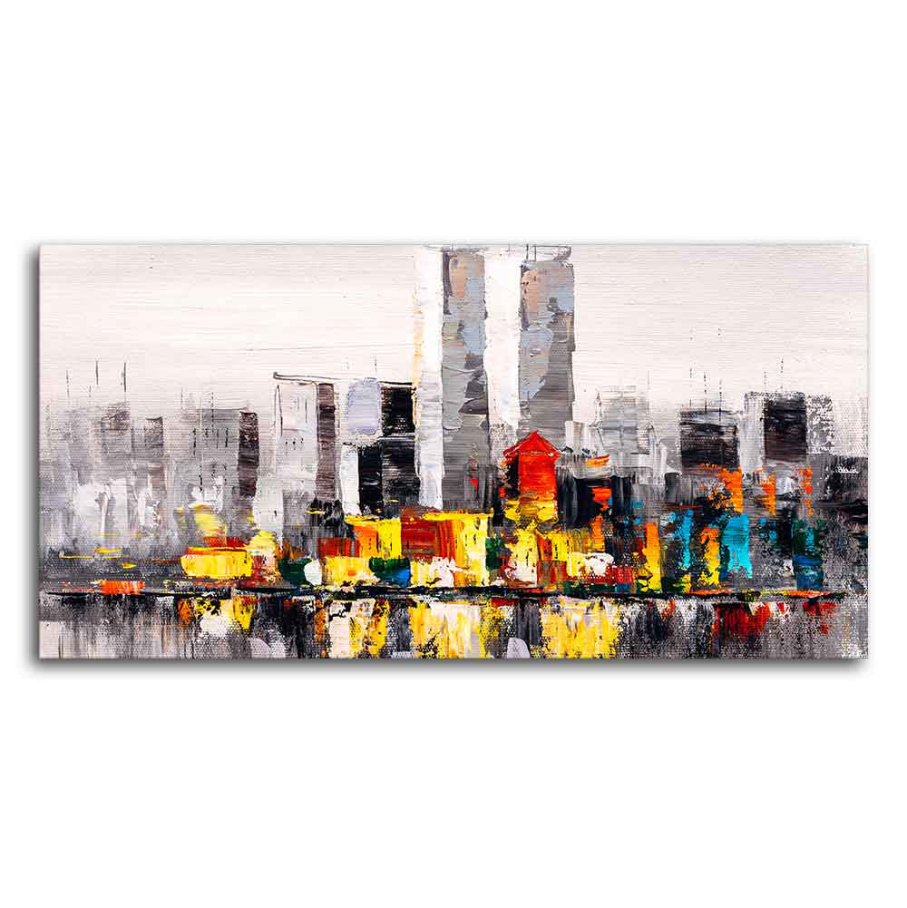 Abstract Wall Painting of A New York City Skyline - Image 5