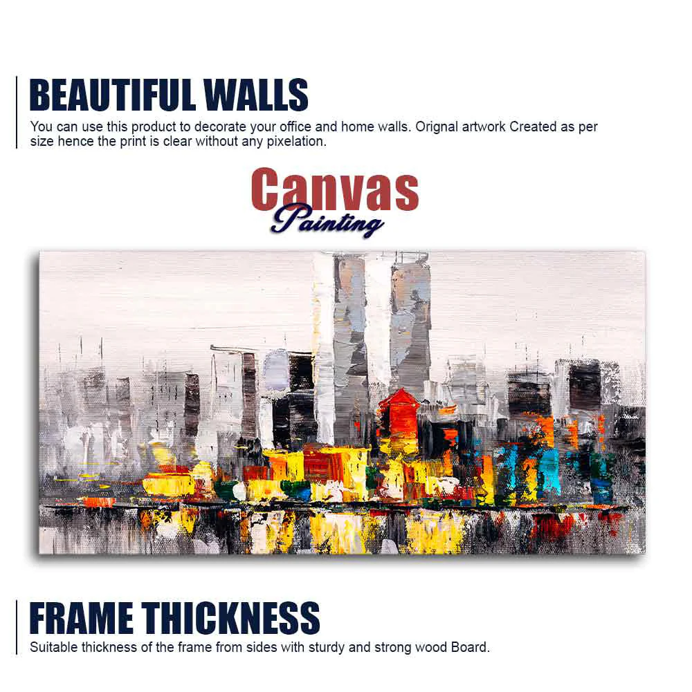 Abstract Wall Painting of A New York City Skyline - Image 6