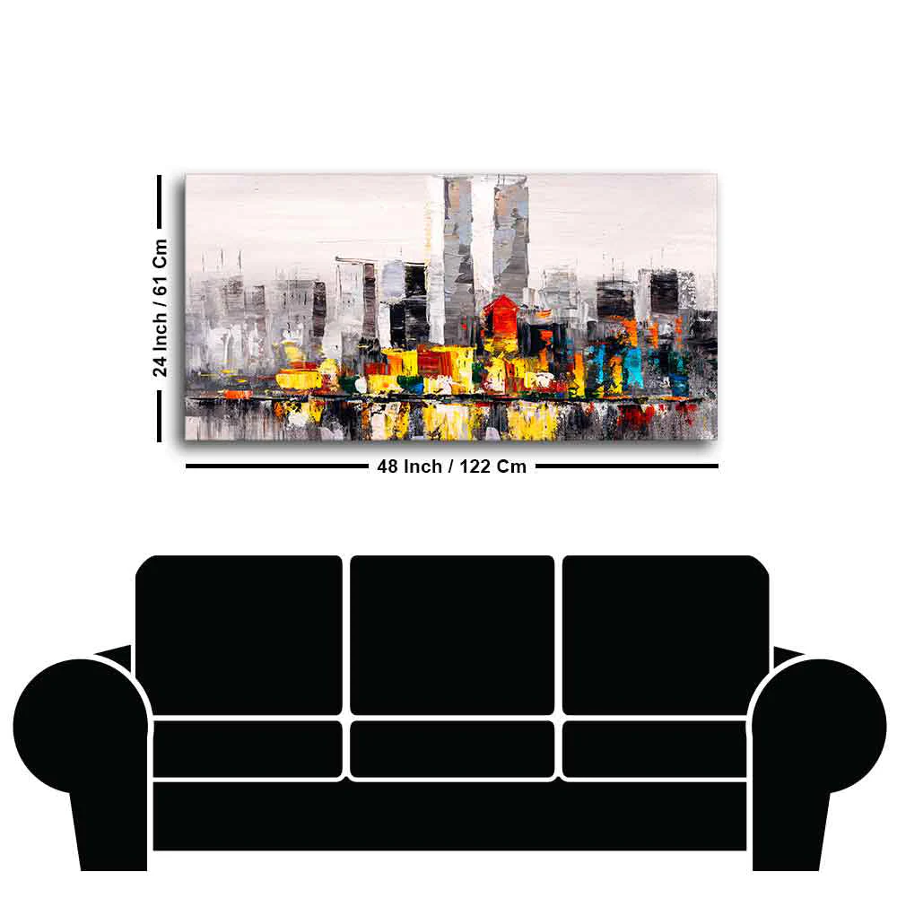 Abstract Wall Painting of A New York City Skyline - Image 7
