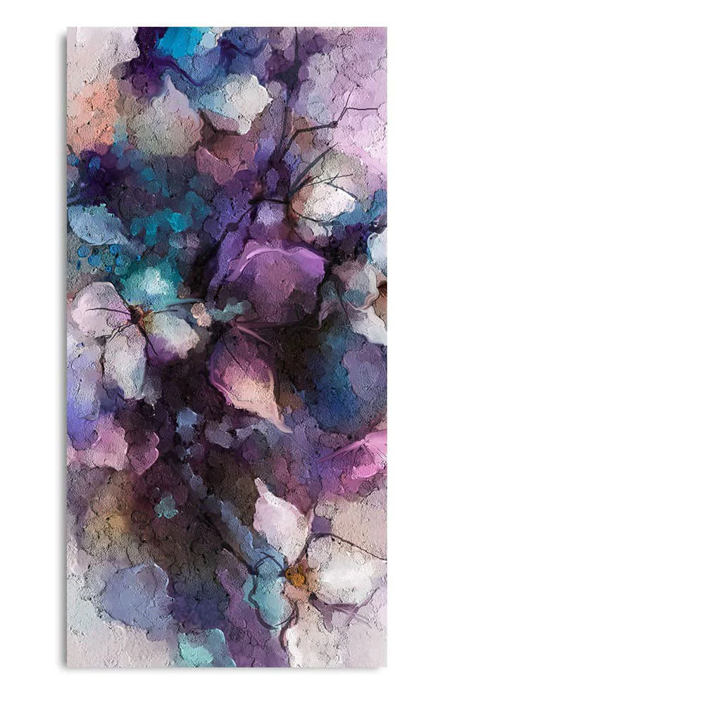 Abstract Purple Ethereal Floral Design Canvas Wall Painting - Image 4