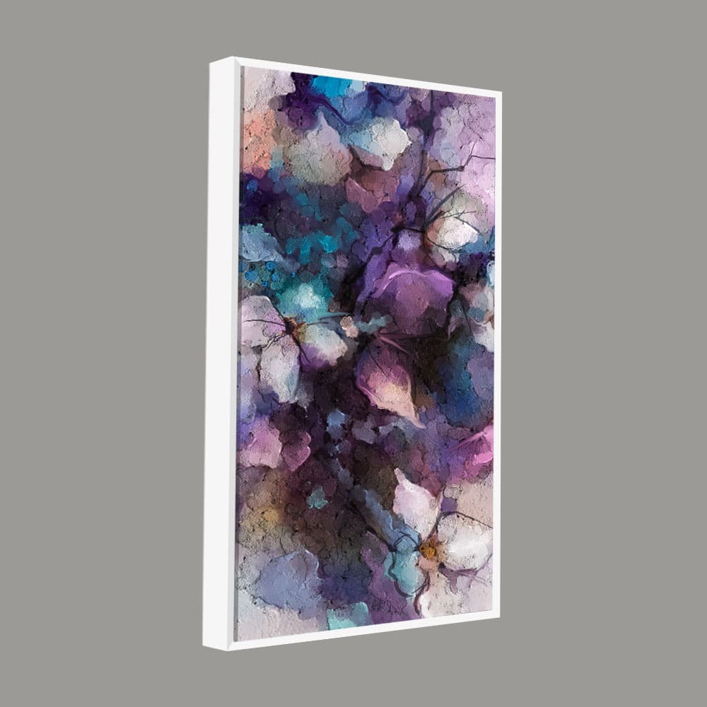 Abstract Purple Ethereal Floral Design Canvas Wall Painting - Image 5