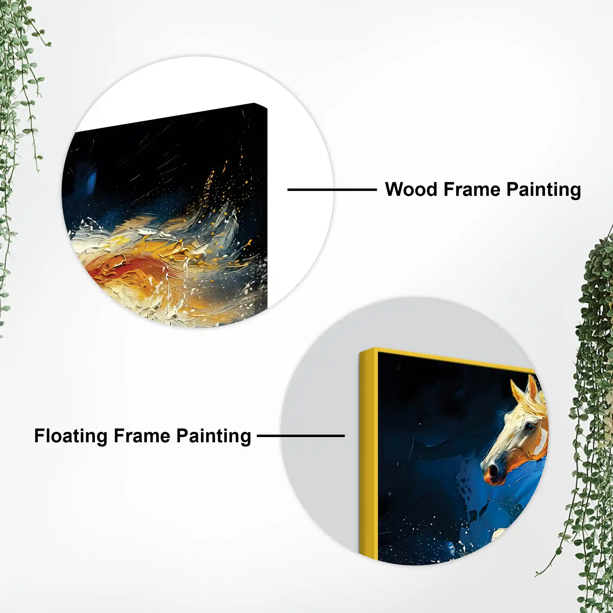 Abstract Running White Horse Canvas Wall Painting - Image 6
