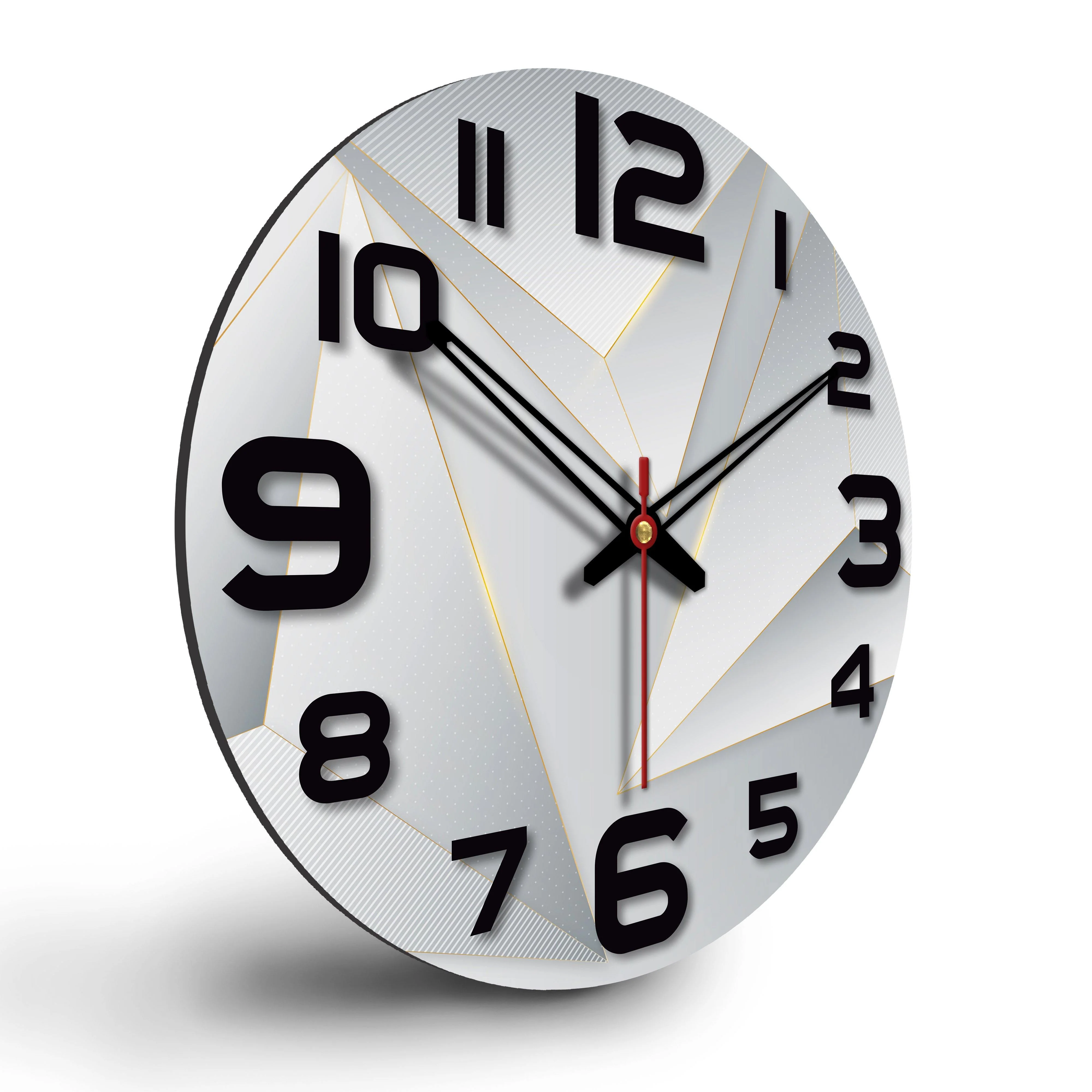 Abstract Shapes Wooden Wall Clock For Living Room - Image 6