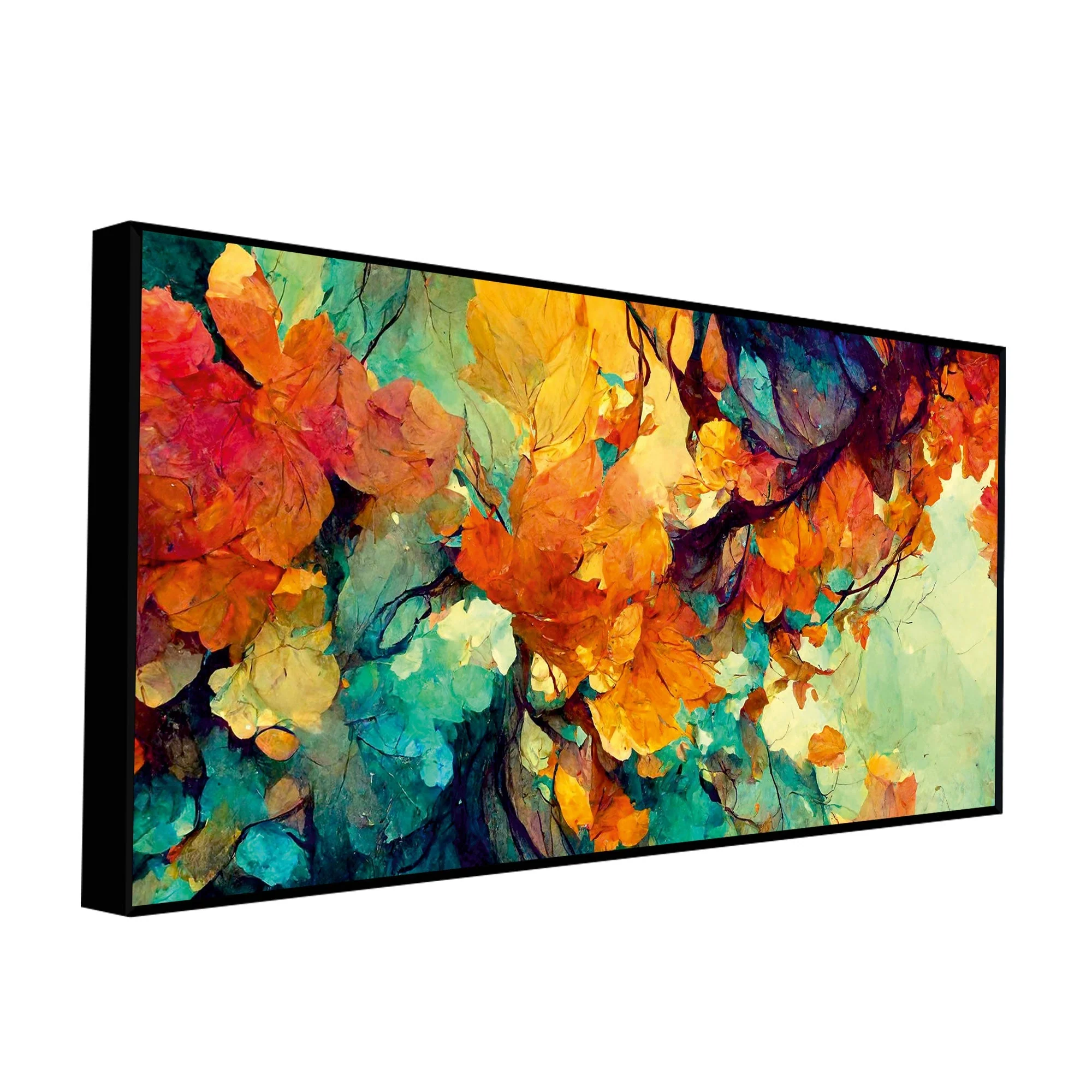 Abstract Texture Colorful Leaves Art Canvas Wall Painting - Image 5