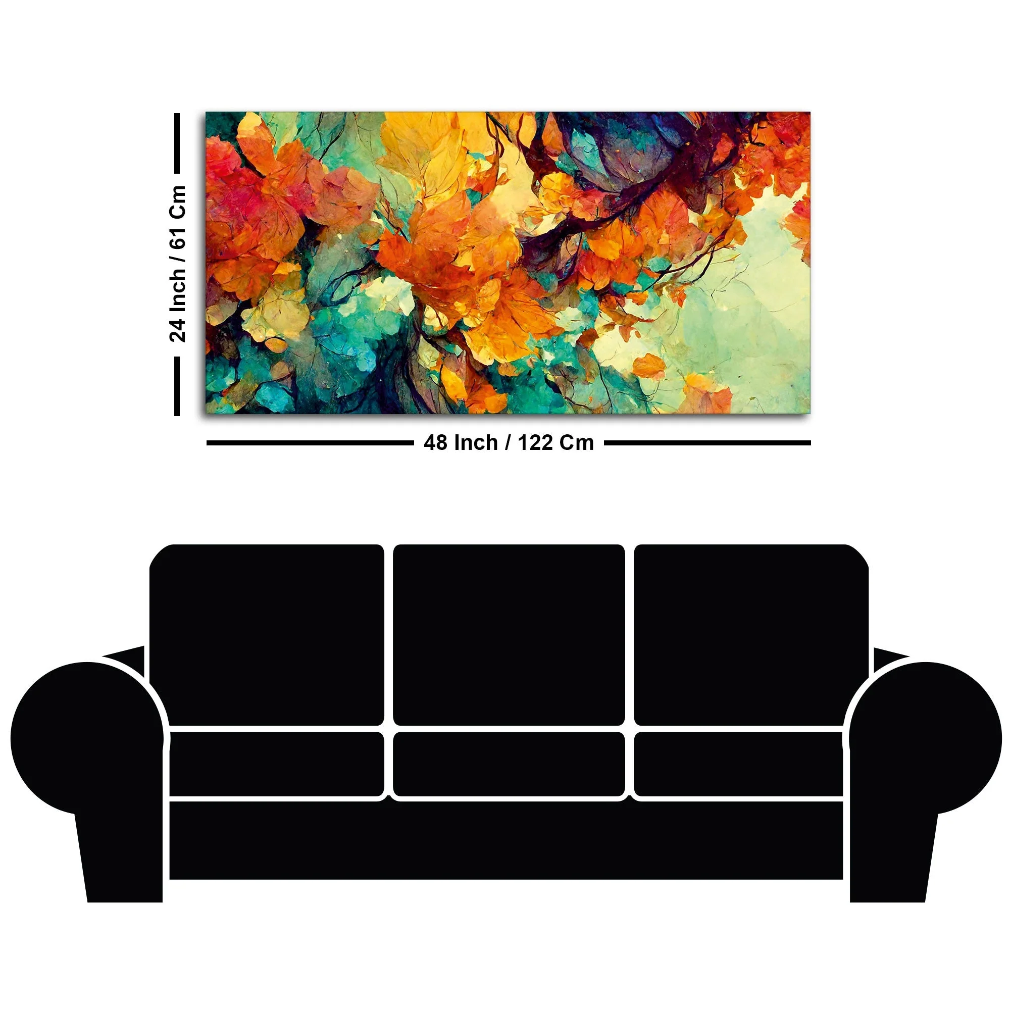 Abstract Texture Colorful Leaves Art Canvas Wall Painting - Image 7