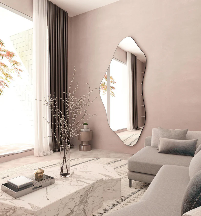 Abstract Wall Mirror in Flowing Shape Design - Image 3