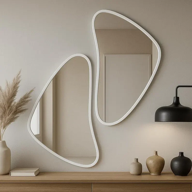 Abstract Wall Mirror Set | Irregular Shape Decorative Mirrors - Image 5