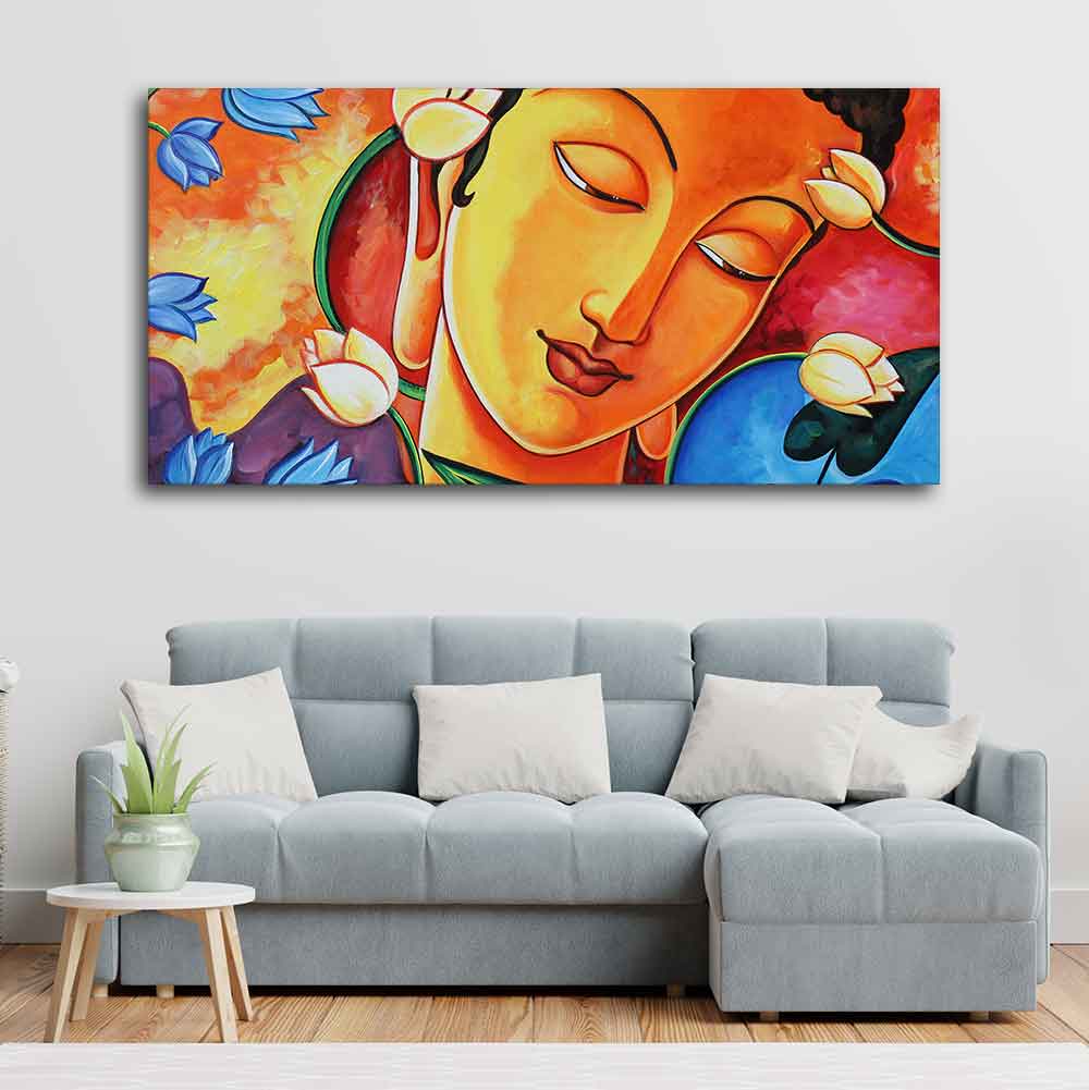 Abstract Wall Painting of Lord Spiritual Buddha - Image 2
