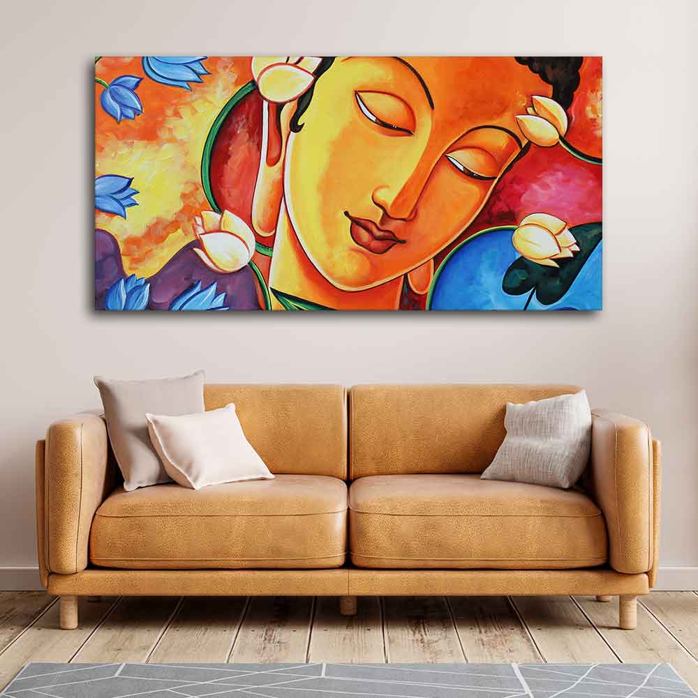 Abstract Wall Painting of Lord Spiritual Buddha - Image 3