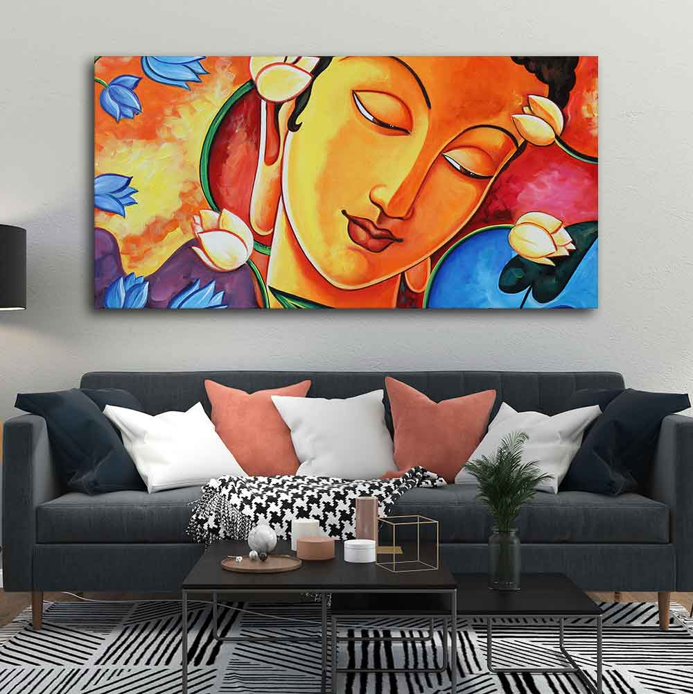 Abstract Wall Painting of Lord Spiritual Buddha - Image 4