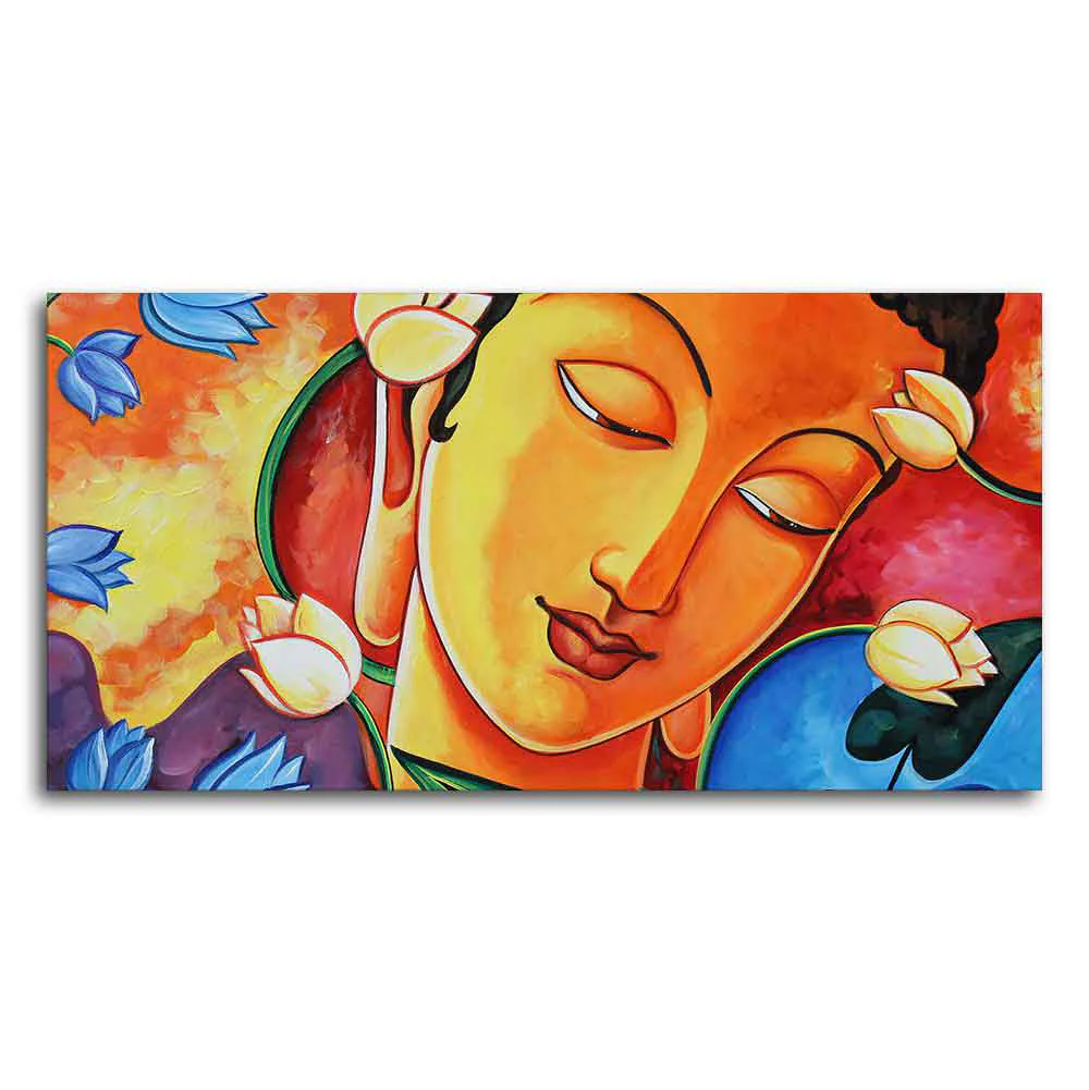 Abstract Wall Painting of Lord Spiritual Buddha - Image 5