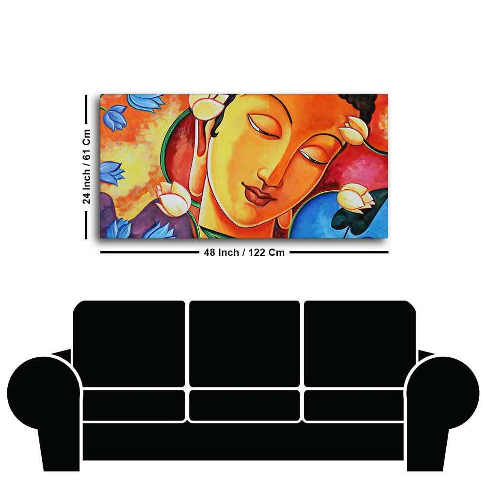 Abstract Wall Painting of Lord Spiritual Buddha - Image 7