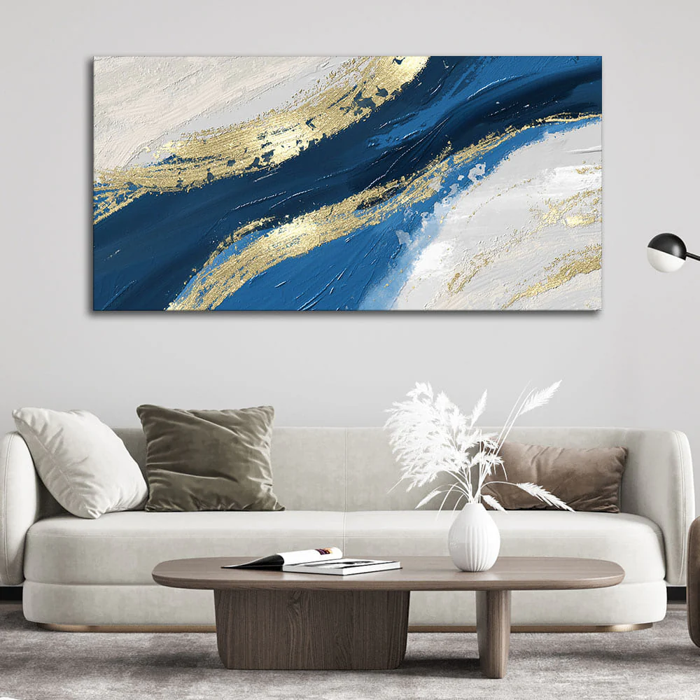 Abstract Wave Acrylic Premium Canvas Wall Painting - Image 2