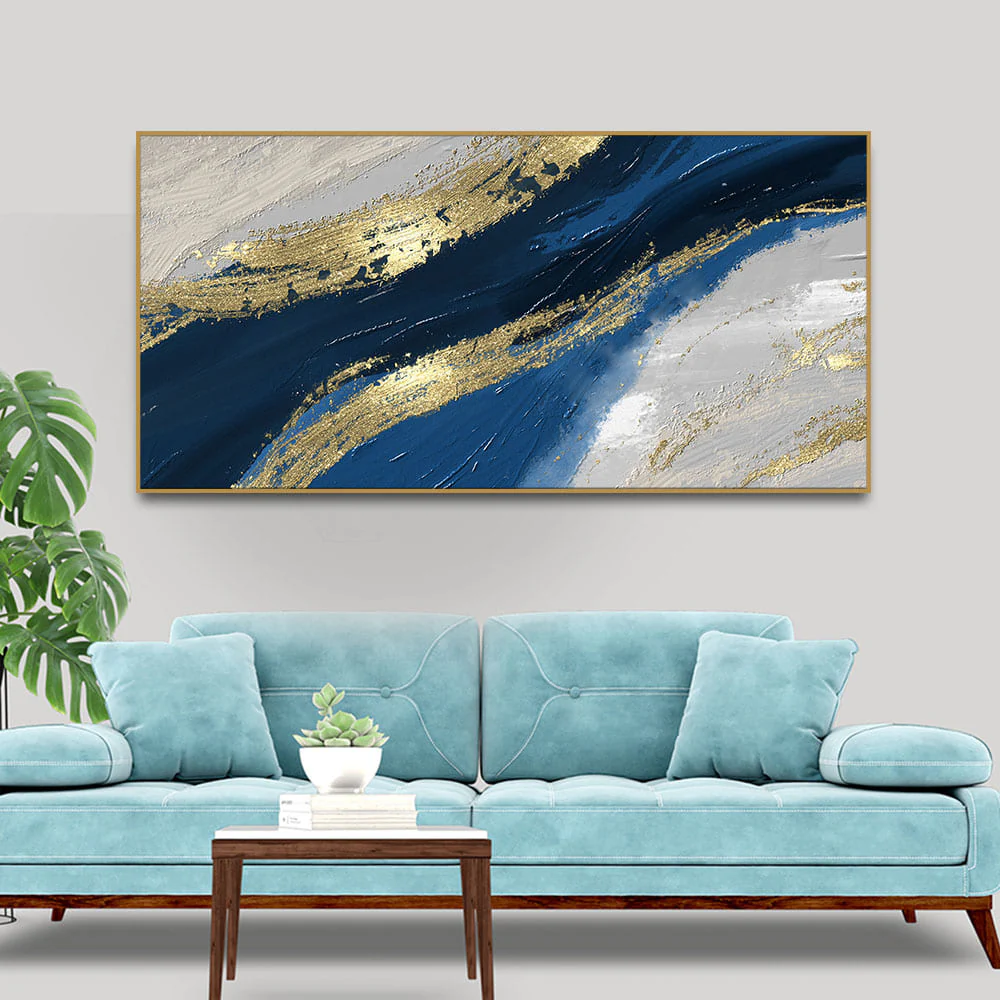 Abstract Wave Acrylic Premium Canvas Wall Painting - Image 3