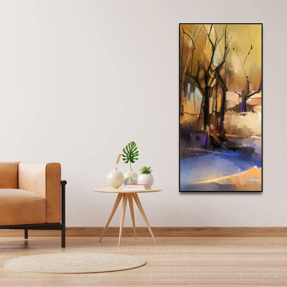 Abstract Winter Forest landscape Wall Painting - Image 3