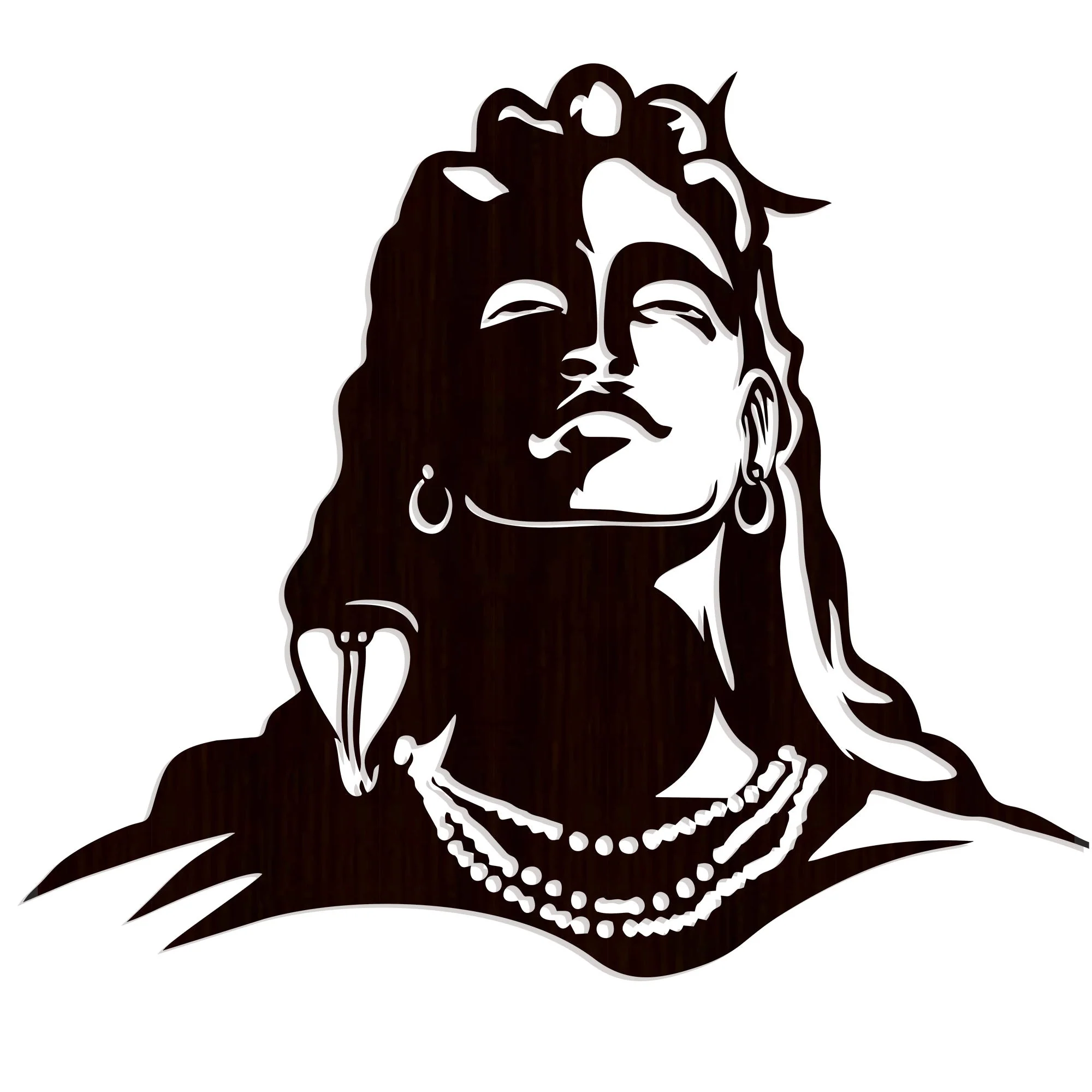 Adiyogi Lord Shiva Premium Backlit Design Wooden Wall Hanging with LED Night Light Walnut Finish - Image 3