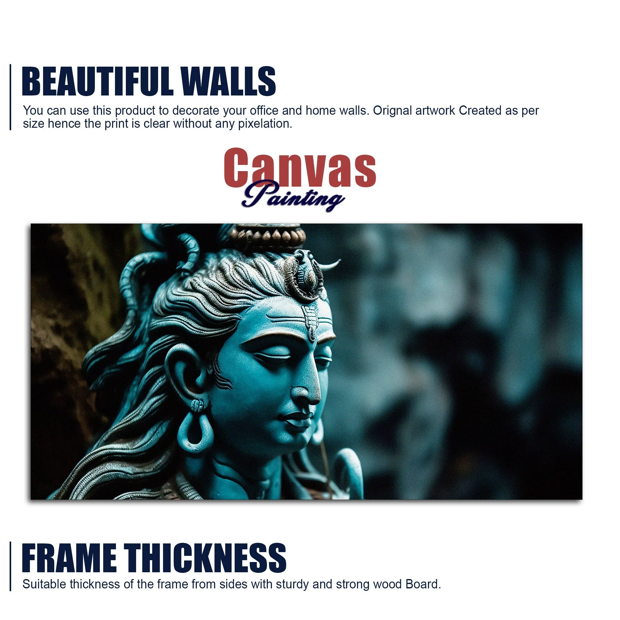 Adiyogi Shiva Statue Premium Canvas Wall Painting - Image 6