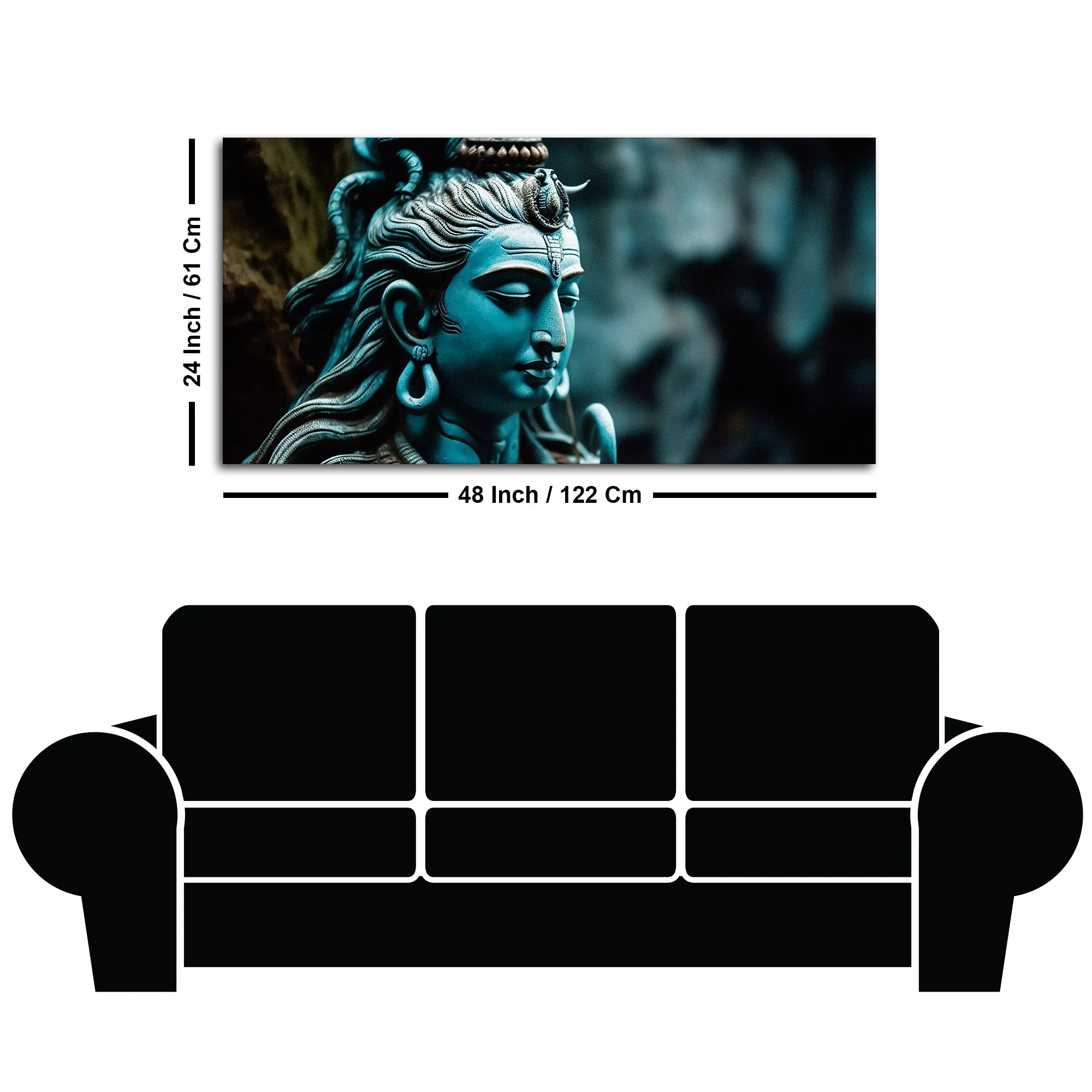 Adiyogi Shiva Statue Premium Canvas Wall Painting - Image 7