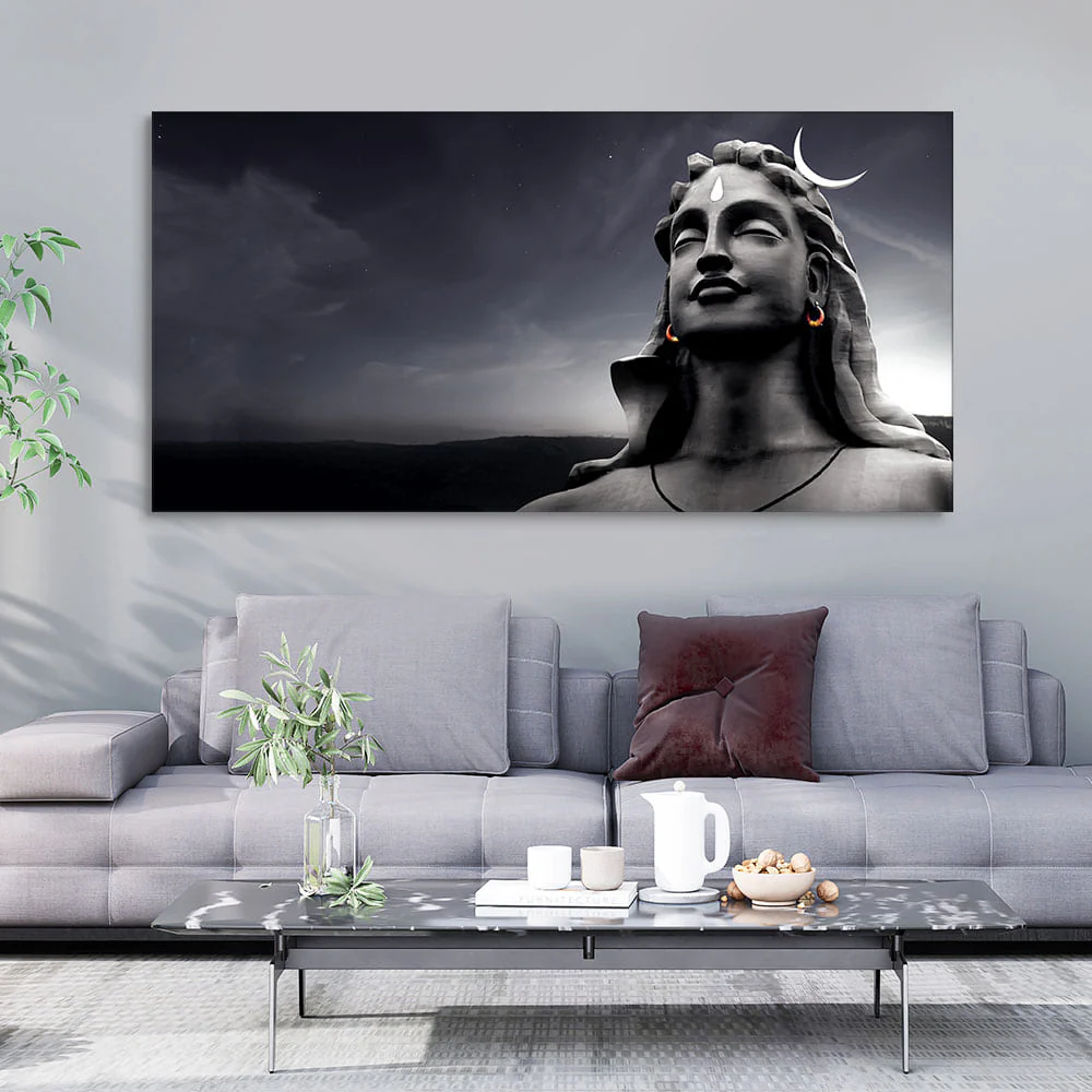 Adiyogi Shiva with Moon on the Head Wall Painting - Image 2