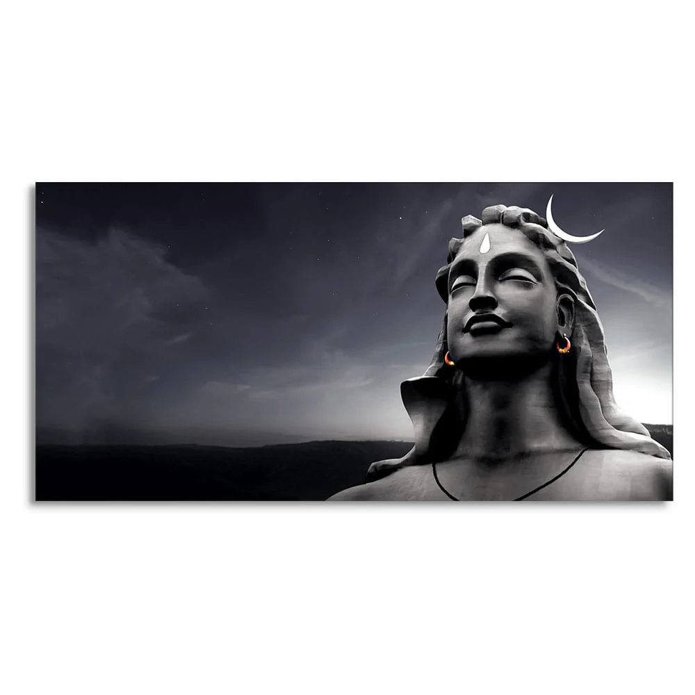 Adiyogi Shiva with Moon on the Head Wall Painting - Image 4