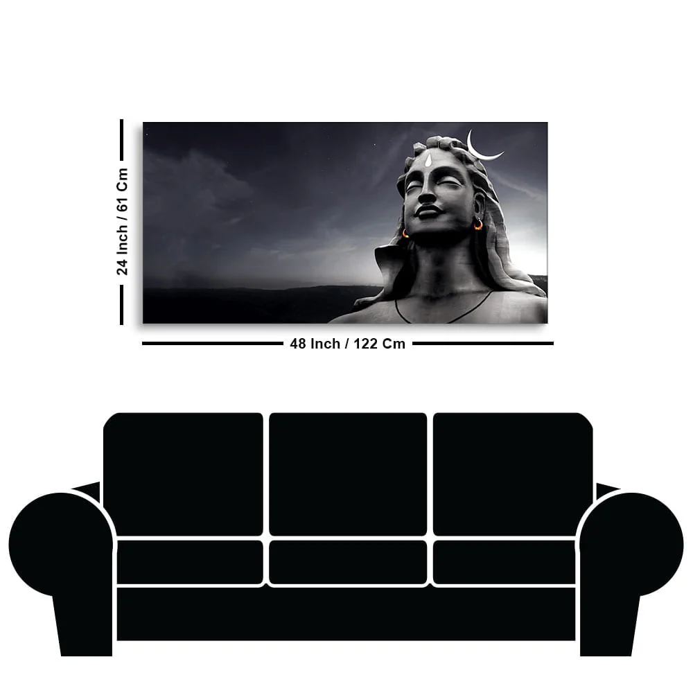 Adiyogi Shiva with Moon on the Head Wall Painting - Image 7