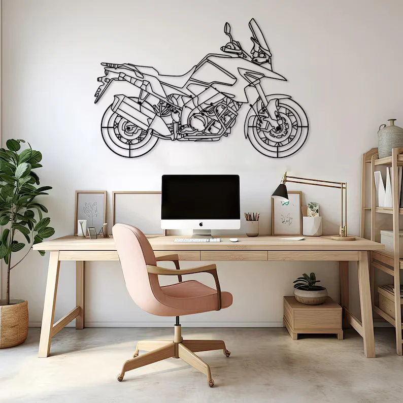 Adventure Motorcycle Metal Wall Art for Living Room Decor - Image 2
