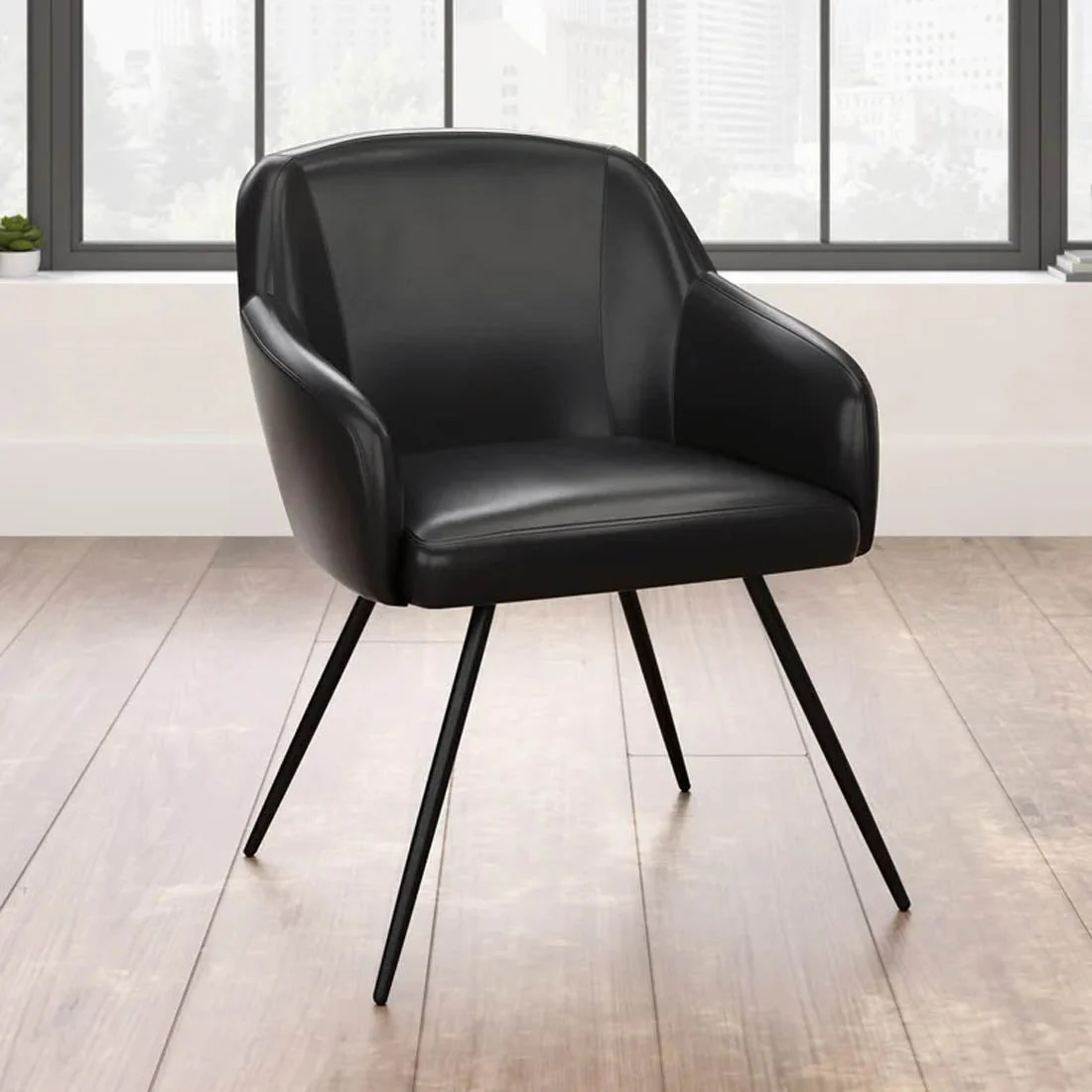 Aesthetic Black Velvet Accent Armchair - Image 2