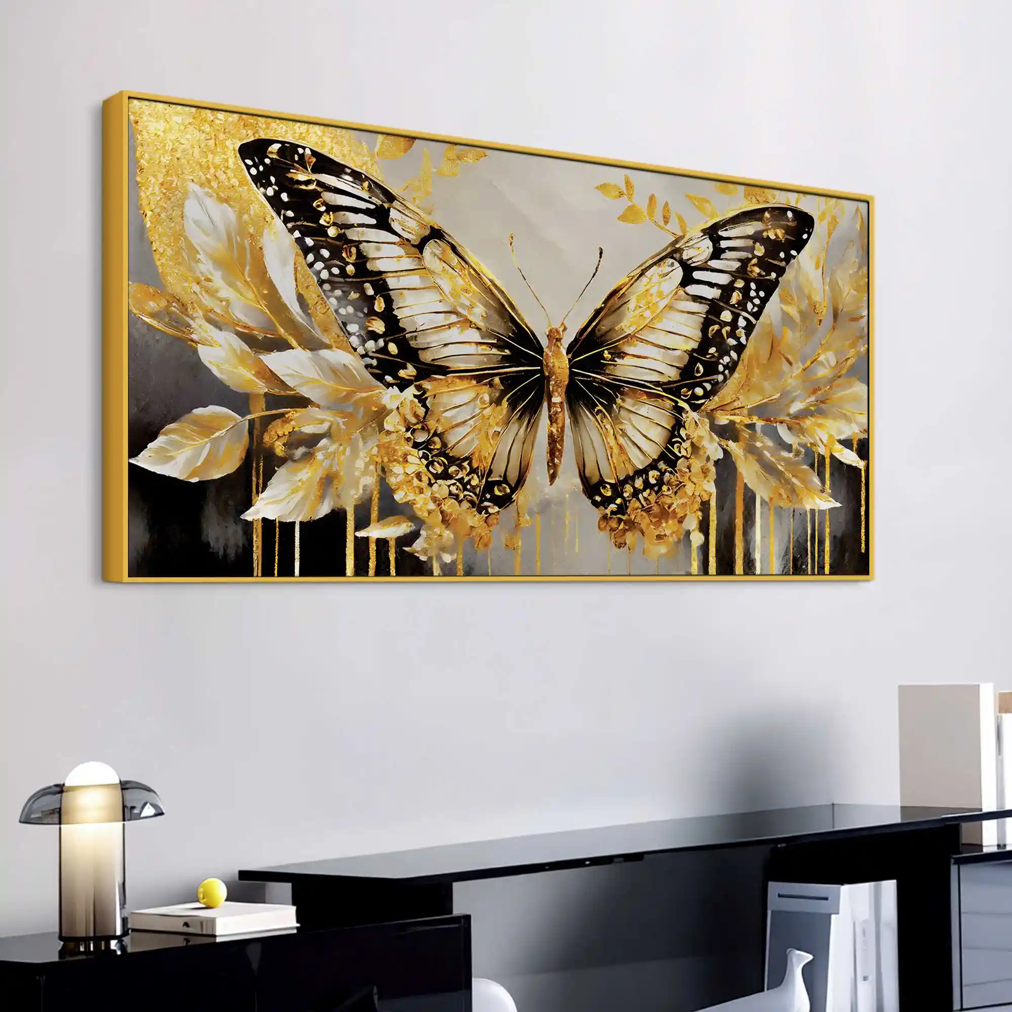 Aesthetic Golden Butterfly Luxury Abstract Wall Painting - Image 5