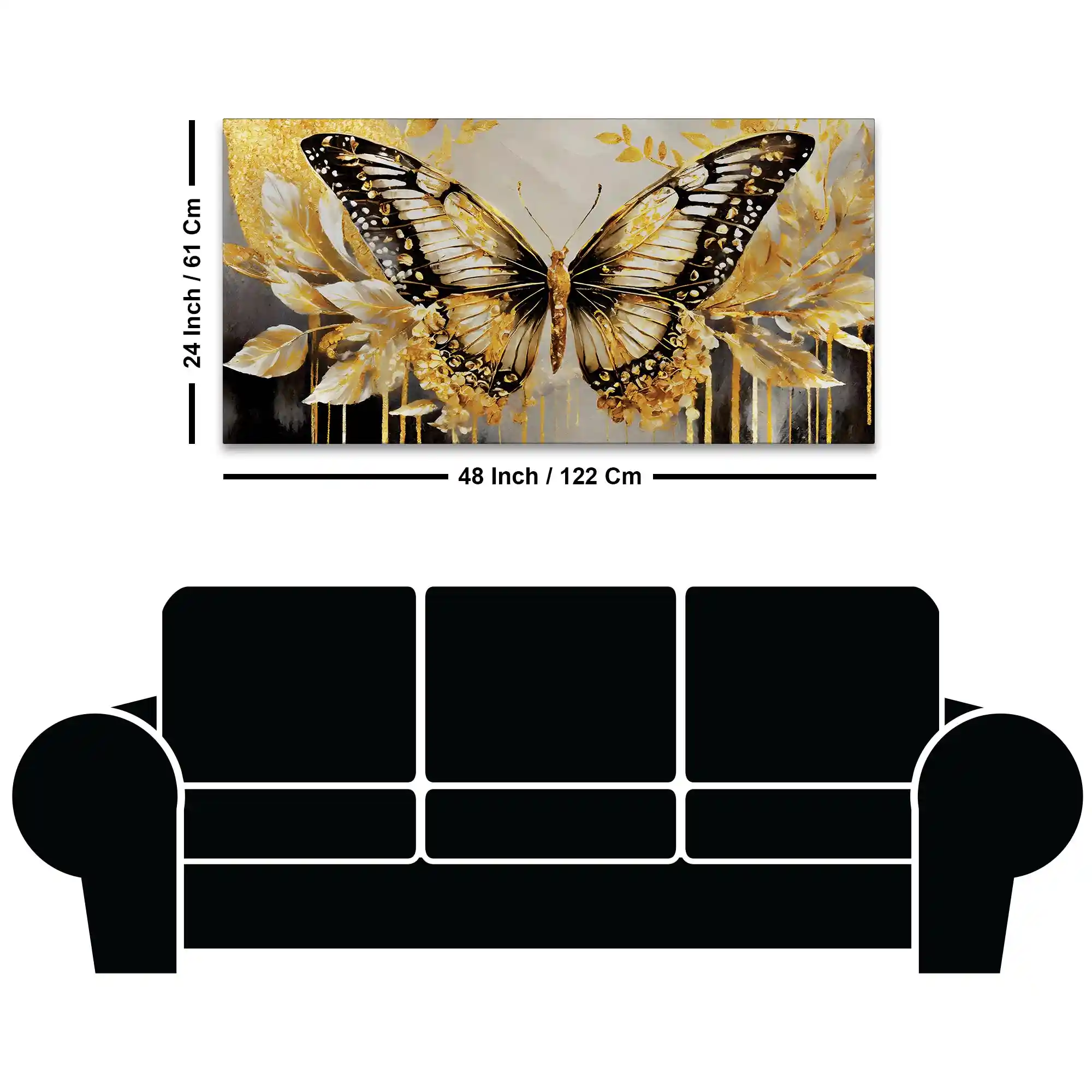 Aesthetic Golden Butterfly Luxury Abstract Wall Painting - Image 8