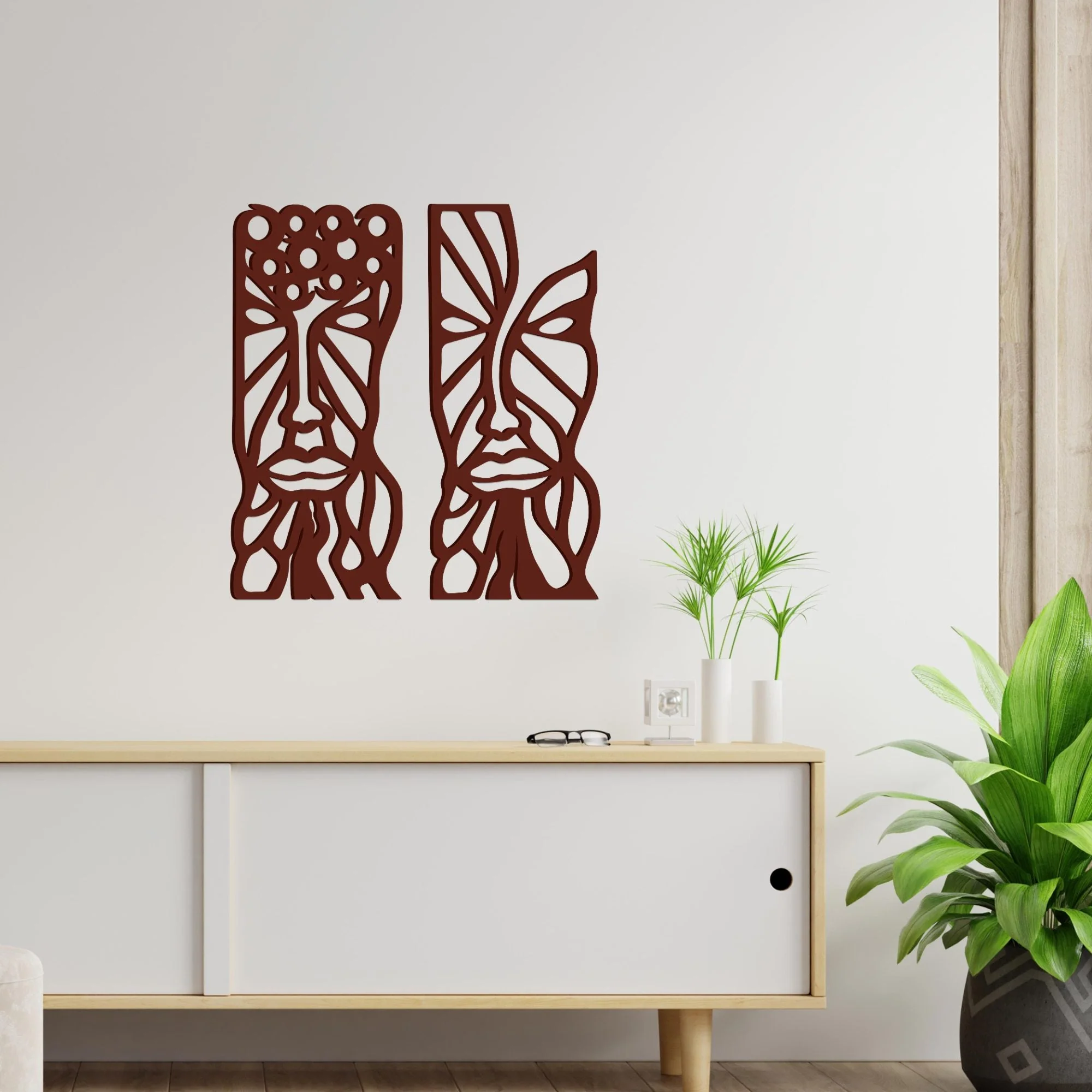 African Tribal Art Quality Wooden Wall Hanging - Image 2