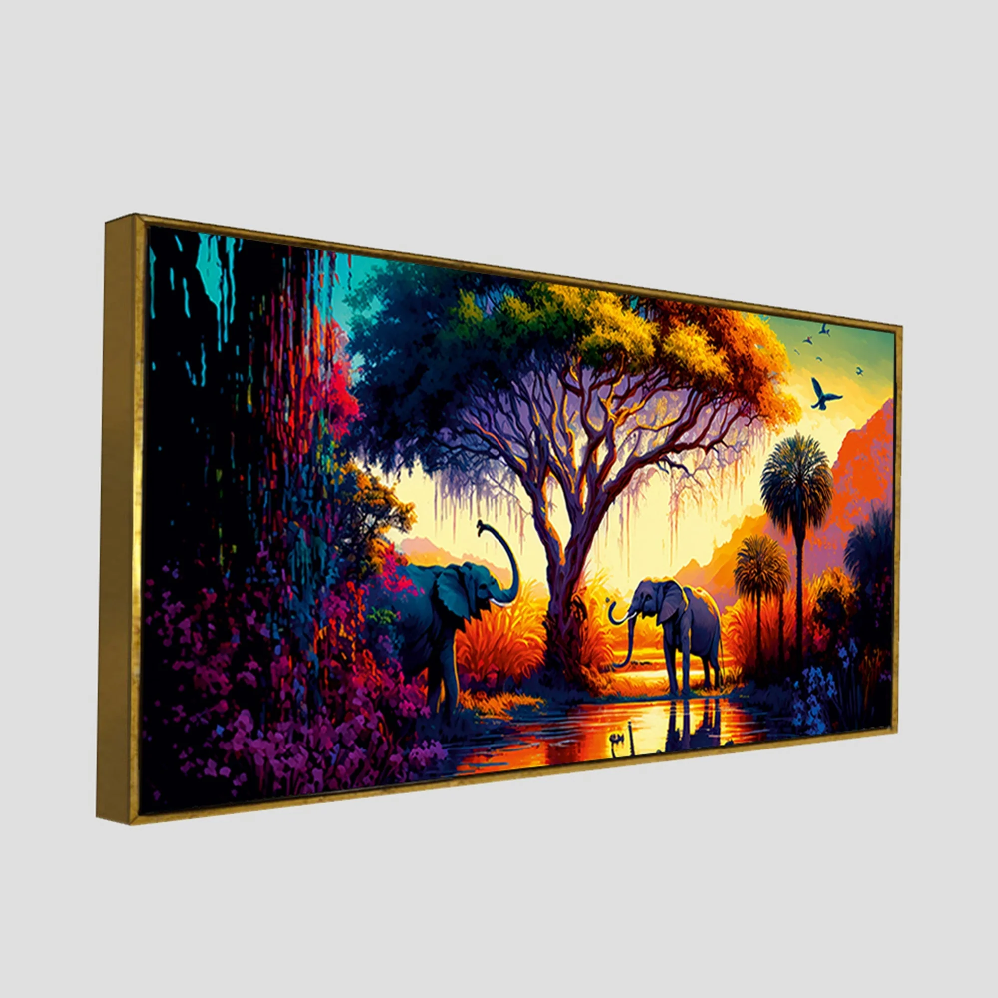 African Tropical Jungle View Canvas Wall Painting - Image 5