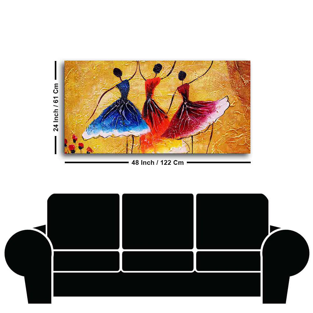African Warli Art Canvas Wall Painting - Image 7