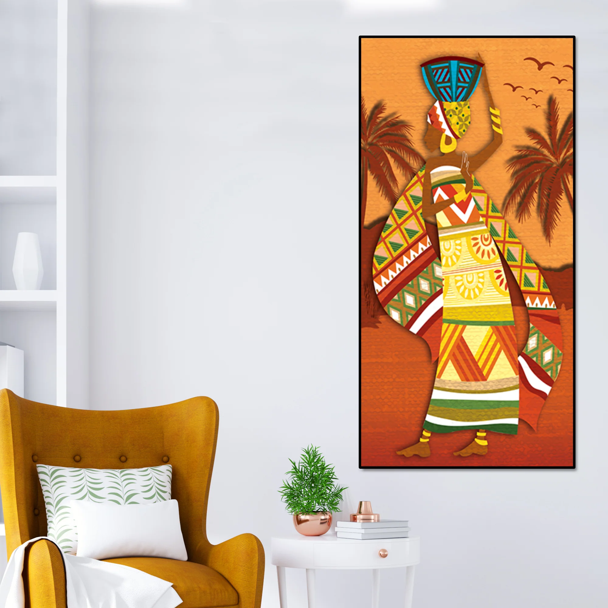 African Woman Dancing Premium Wall Painting for Living Room - Image 2