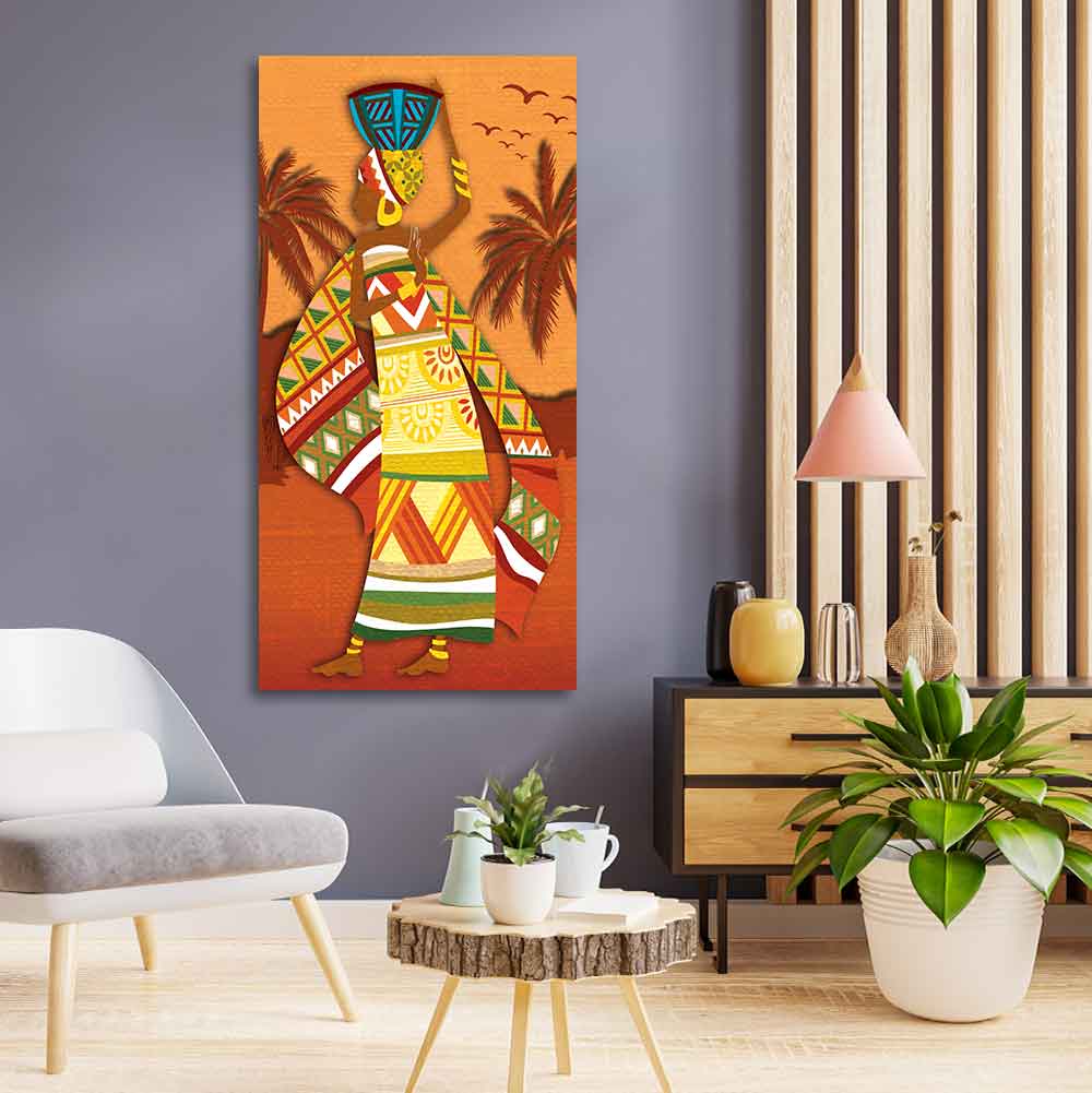 African Woman Dancing Premium Wall Painting for Living Room - Image 5