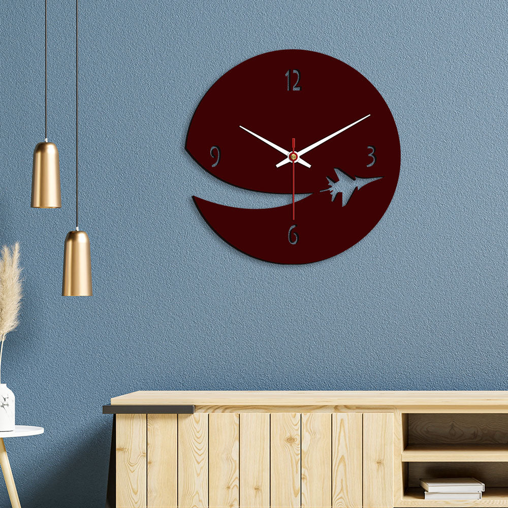 Airplane Shape Designer Wooden Wall Clock - Image 4