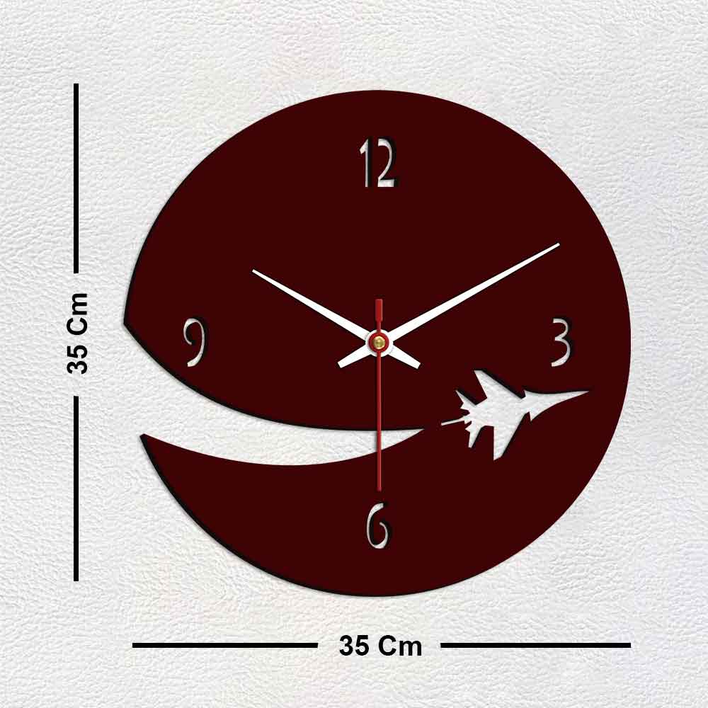 Airplane Shape Designer Wooden Wall Clock - Image 6