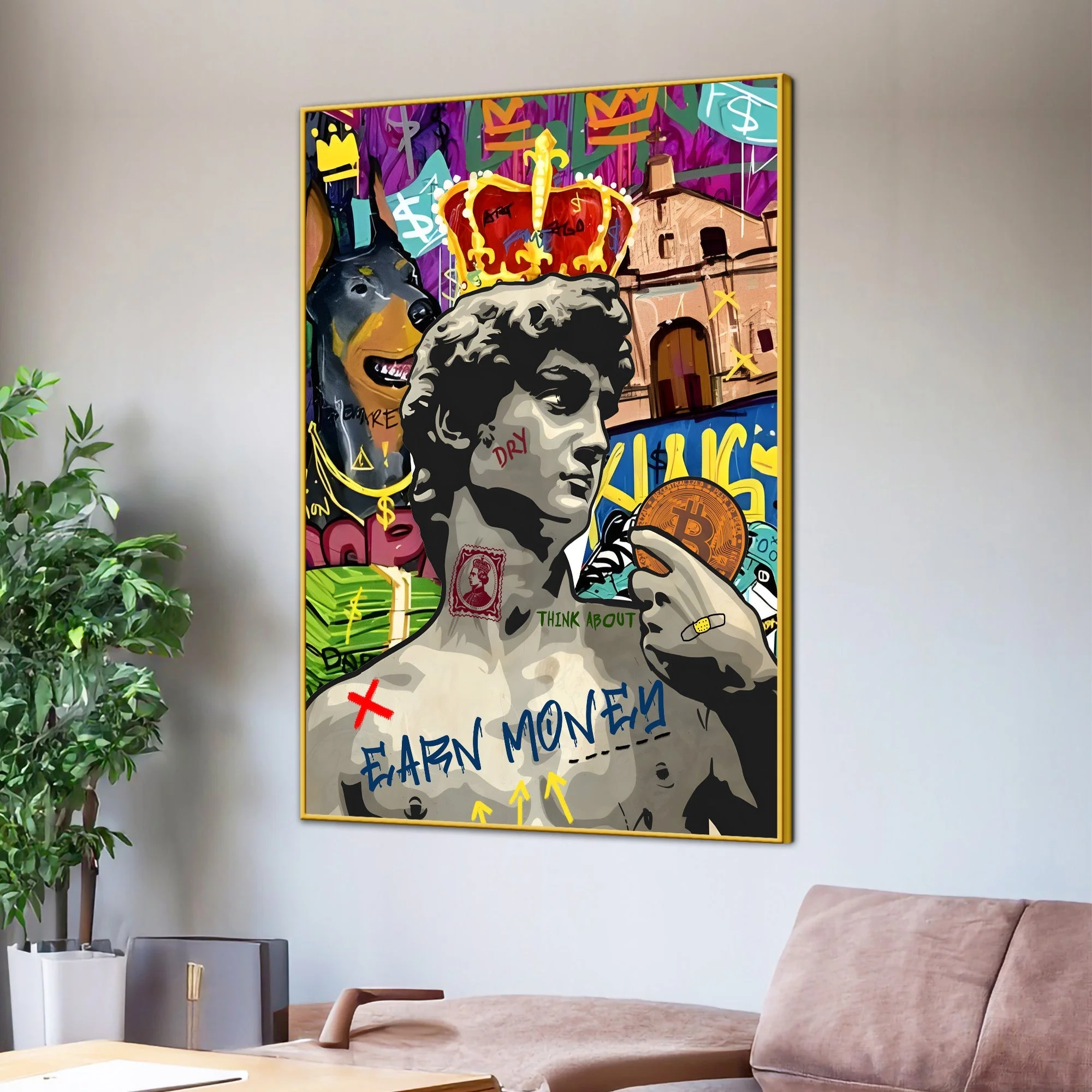 All You Care About Is Money Cotton Canvas Wall Painting - Image 3
