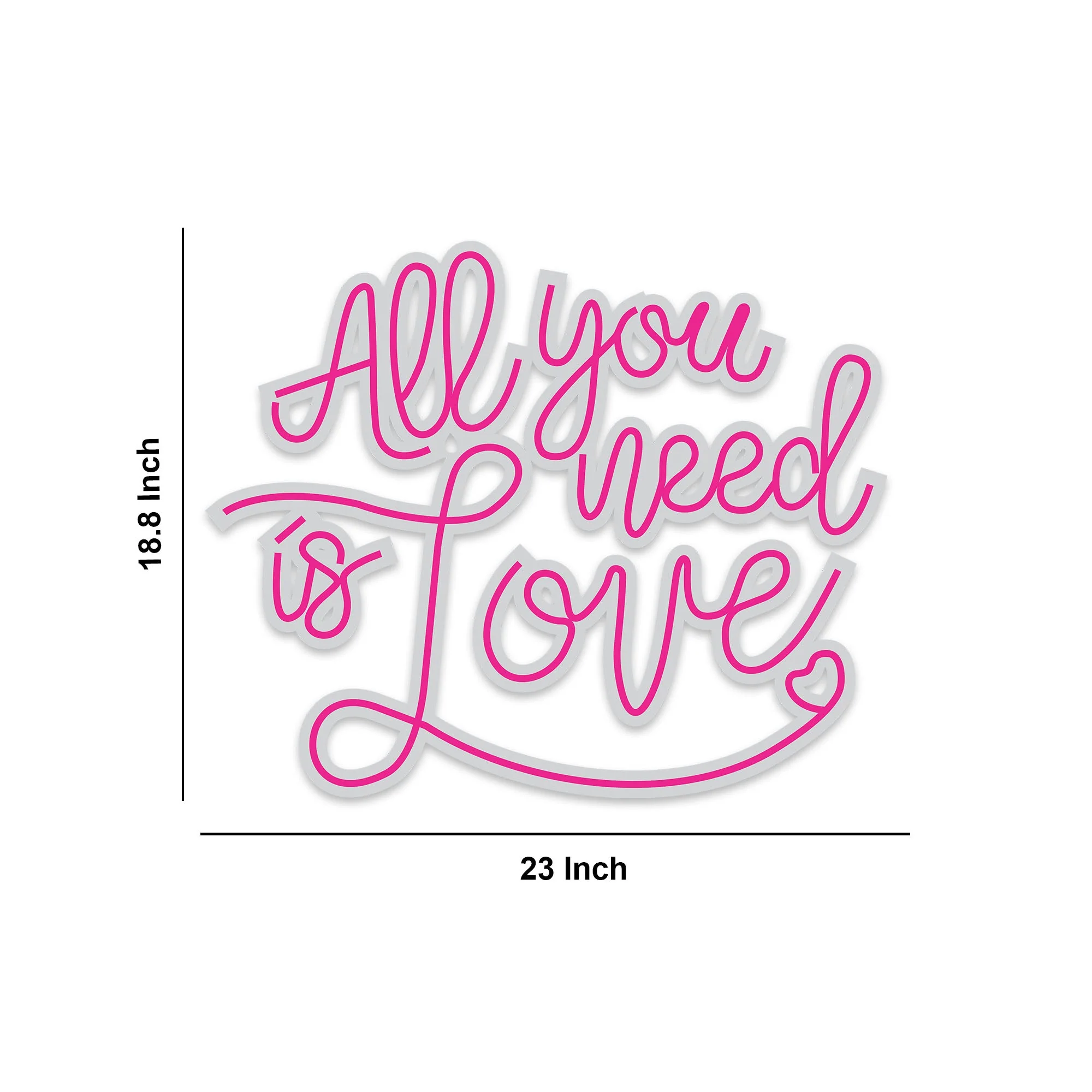 All You is Need Love Text Neon Sign LED Light - Image 3