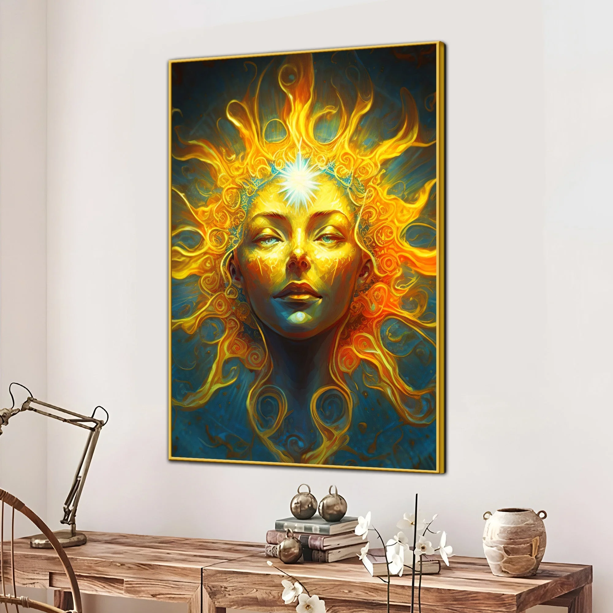 Amaterasu Goddess Of The Sun Cotton Canvas Wall Painting - Image 3