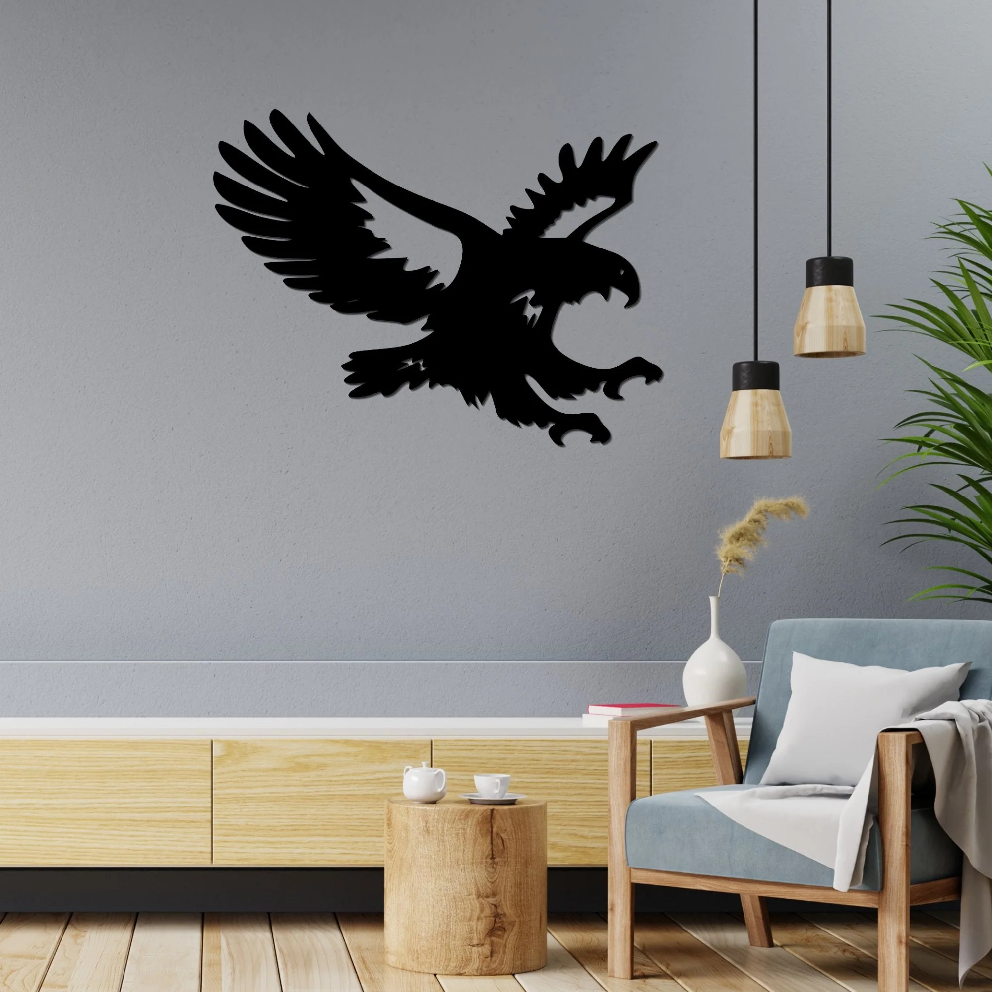 Amazing Black Eagle Design Premium Quality Wooden Wall Hanging - Image 2