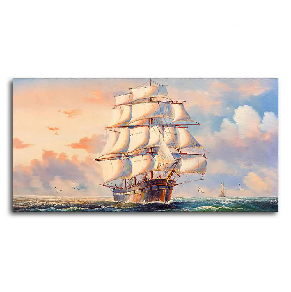Amazing Sailing Ship Wall Painting - Image 5