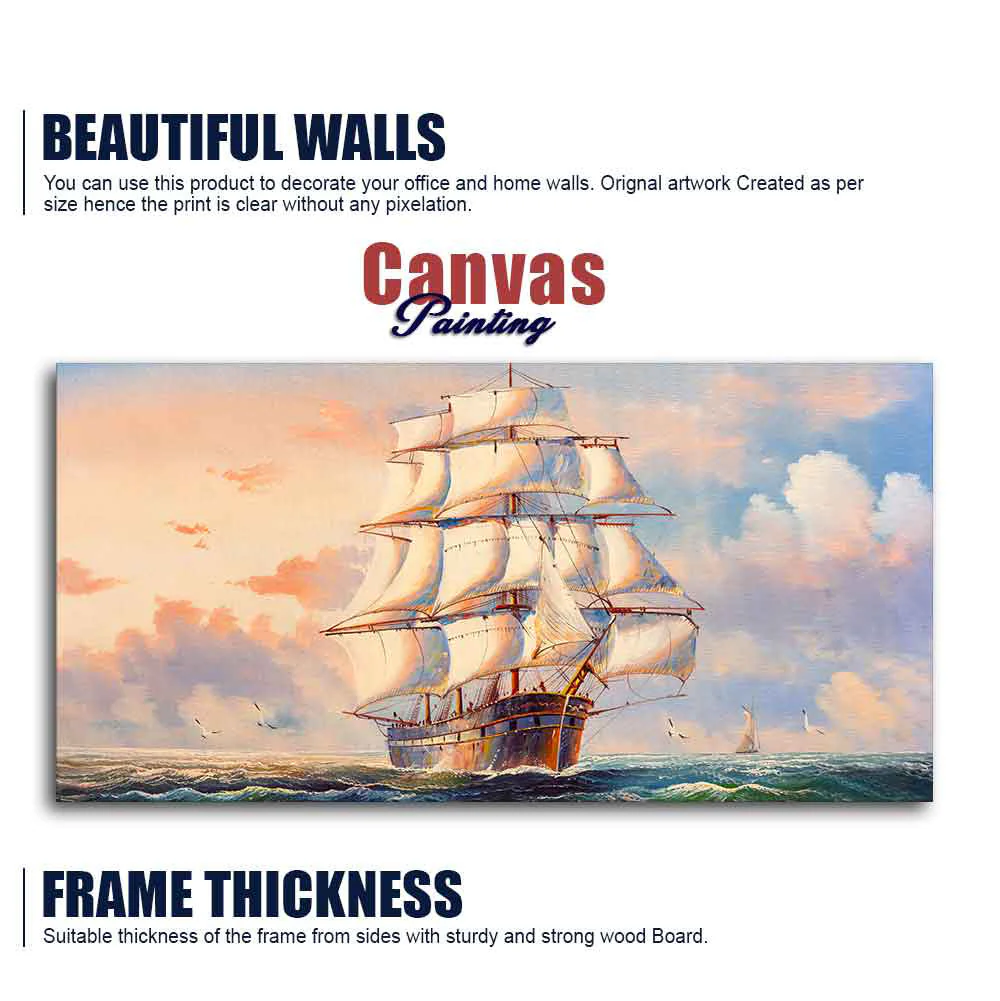 Amazing Sailing Ship Wall Painting - Image 6