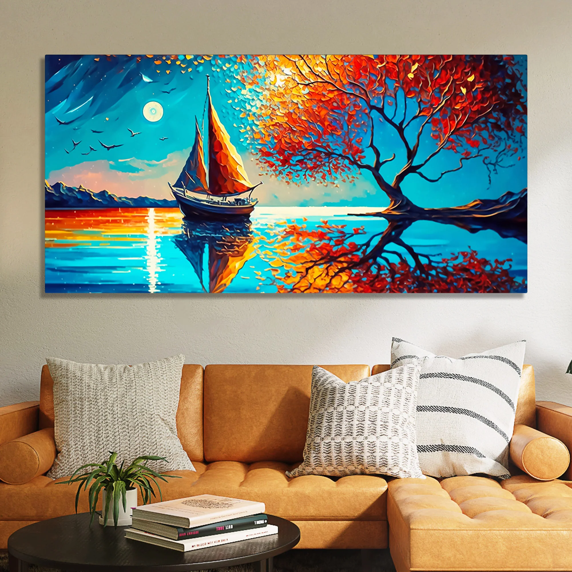 Amazing Scenery of Night View Canvas Wall Painting - Image 3