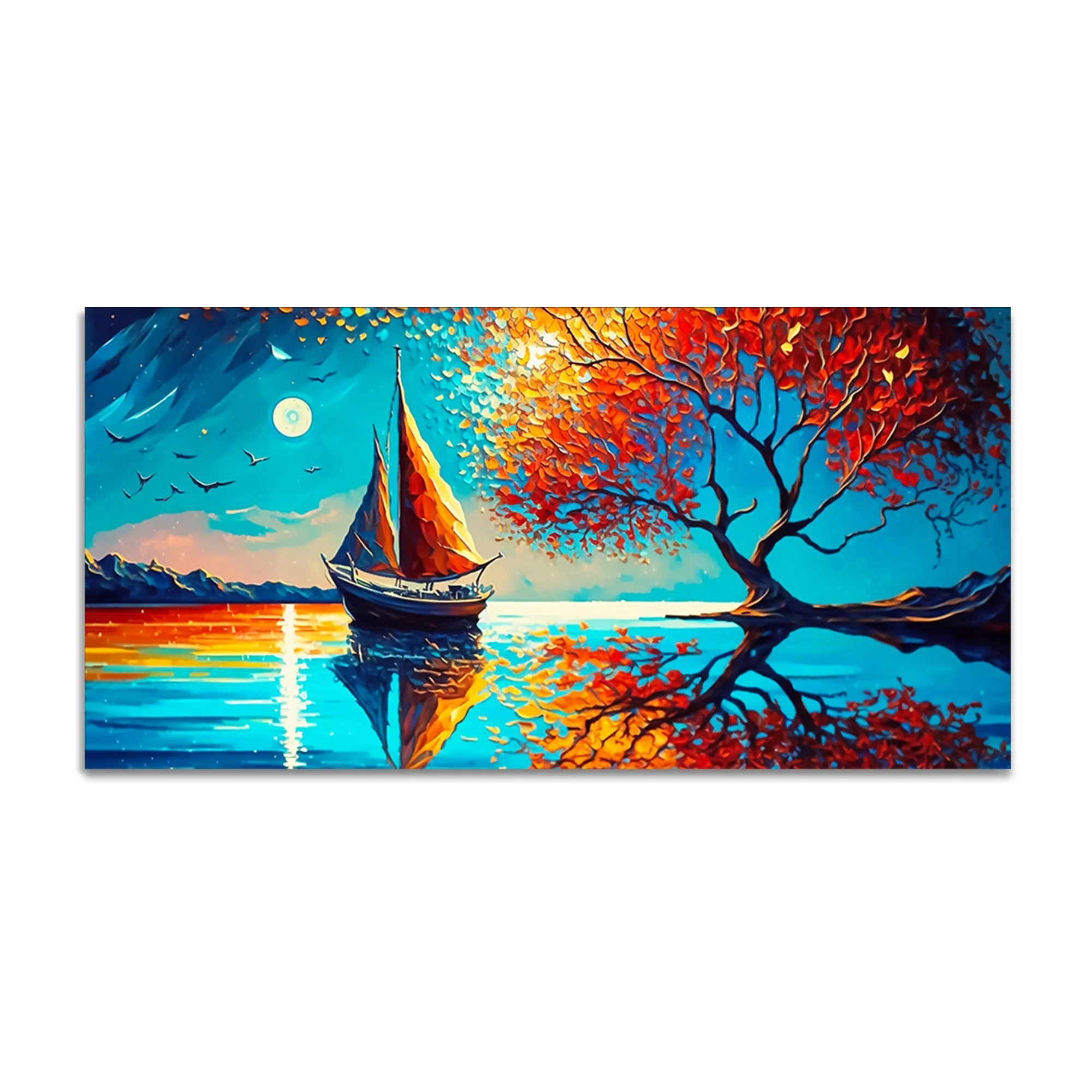 Amazing Scenery of Night View Canvas Wall Painting - Image 4