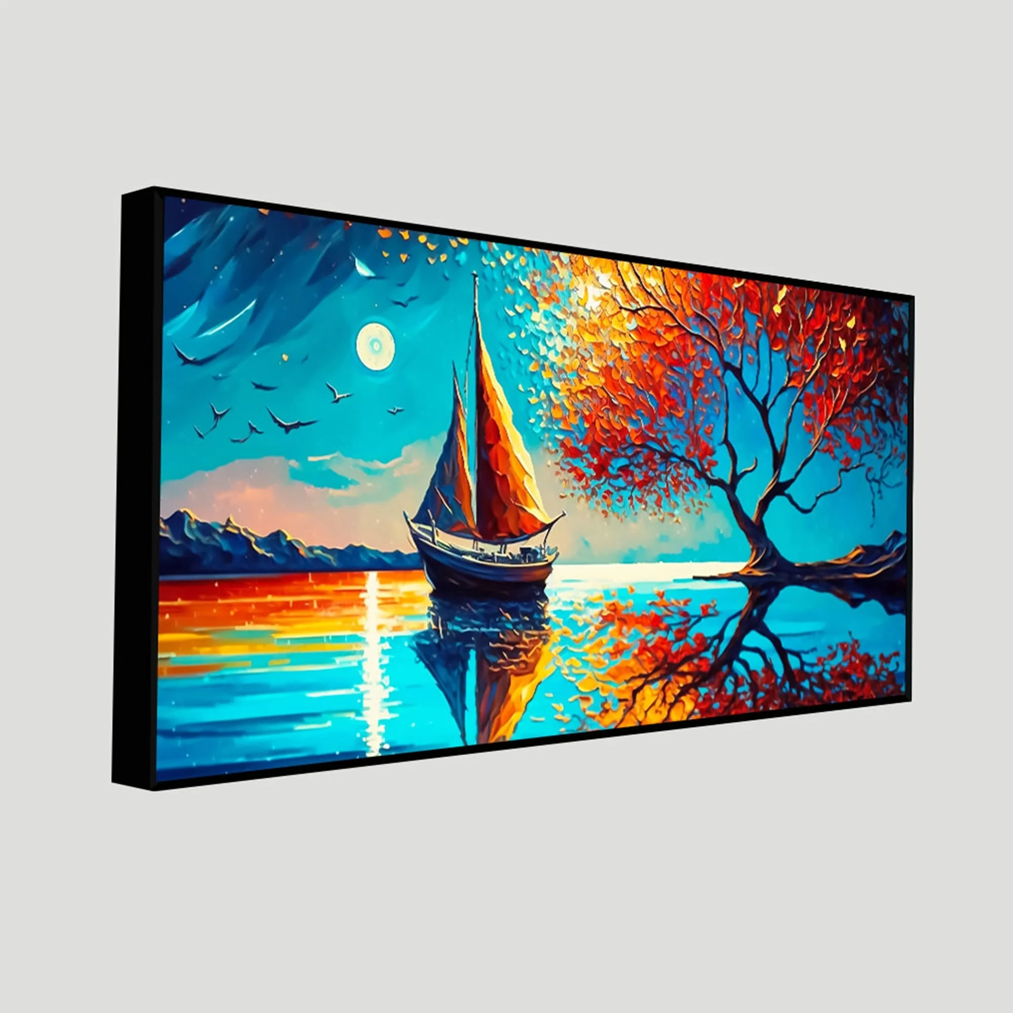 Amazing Scenery of Night View Canvas Wall Painting - Image 5