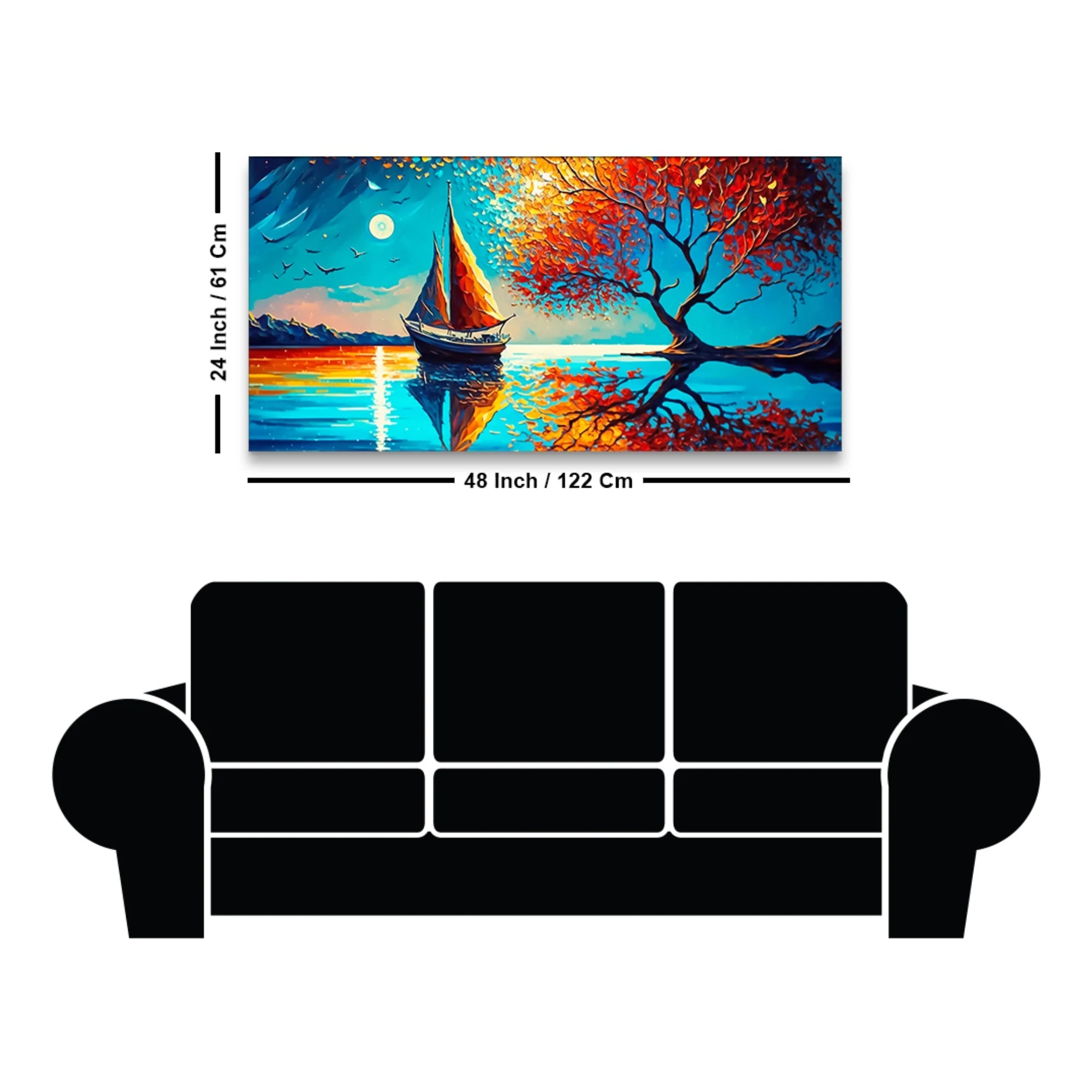 Amazing Scenery of Night View Canvas Wall Painting - Image 7