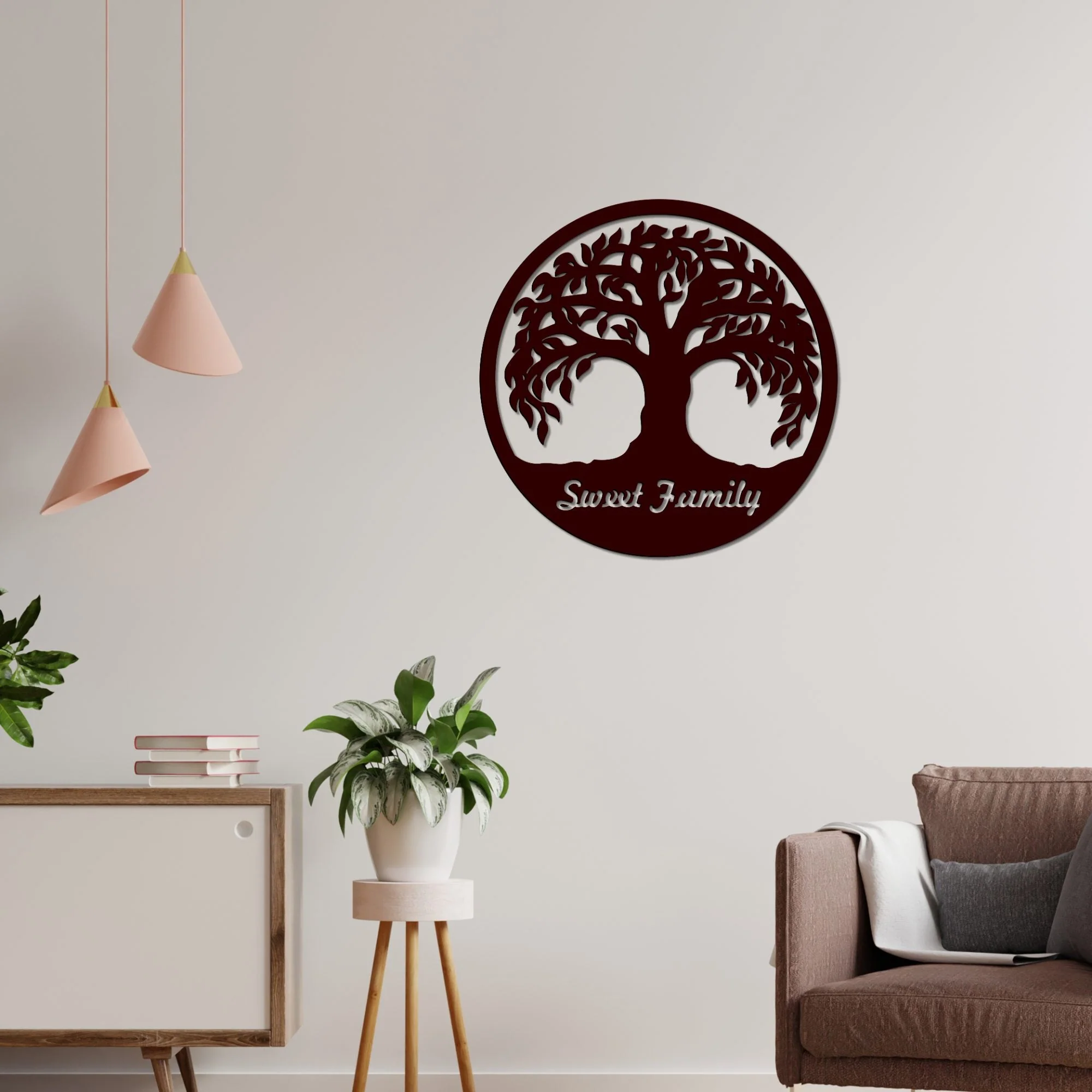 Amazing Tree Design in Circle Premium Wooden Wall Hanging - Image 2