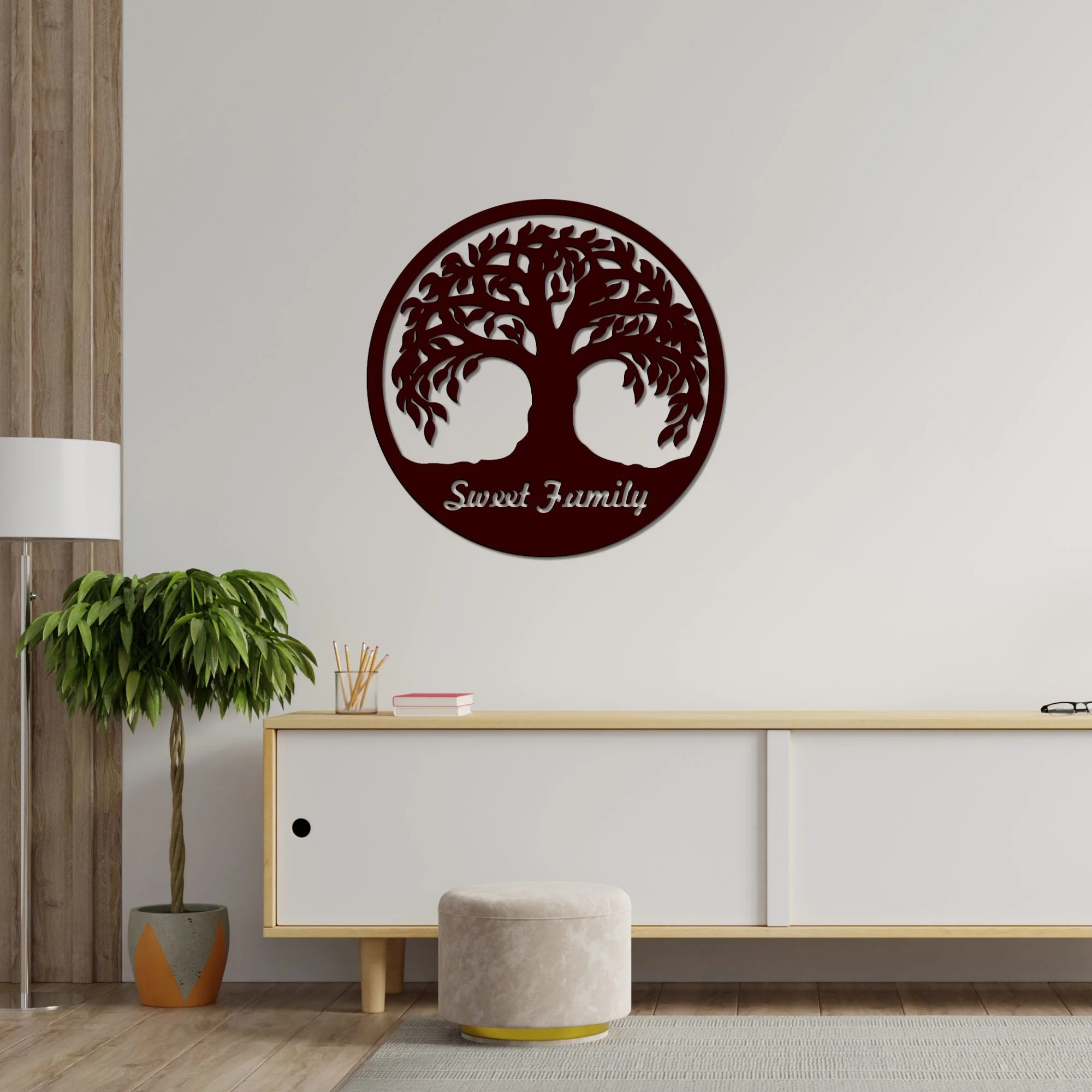 Amazing Tree Design in Circle Premium Wooden Wall Hanging - Image 3
